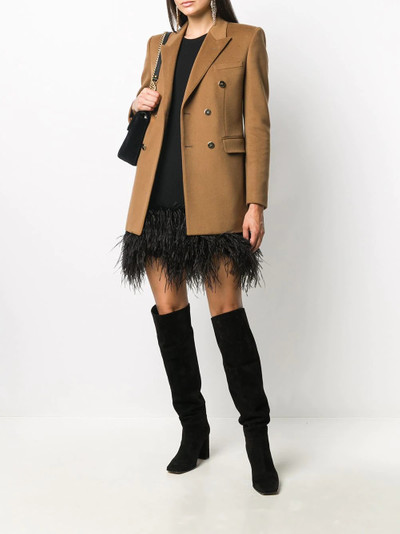 SAINT LAURENT feather hem mini dress outlook