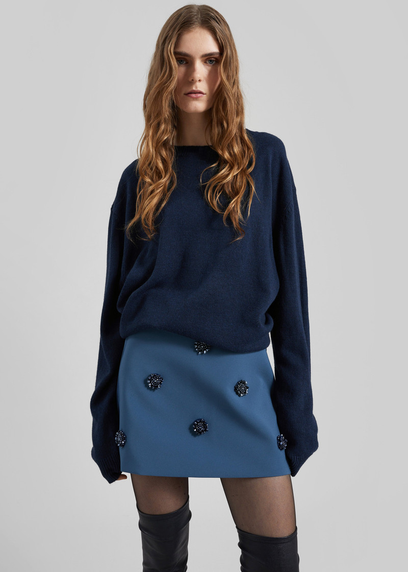 Nancy Embellished Mini Skirt - Blue 6