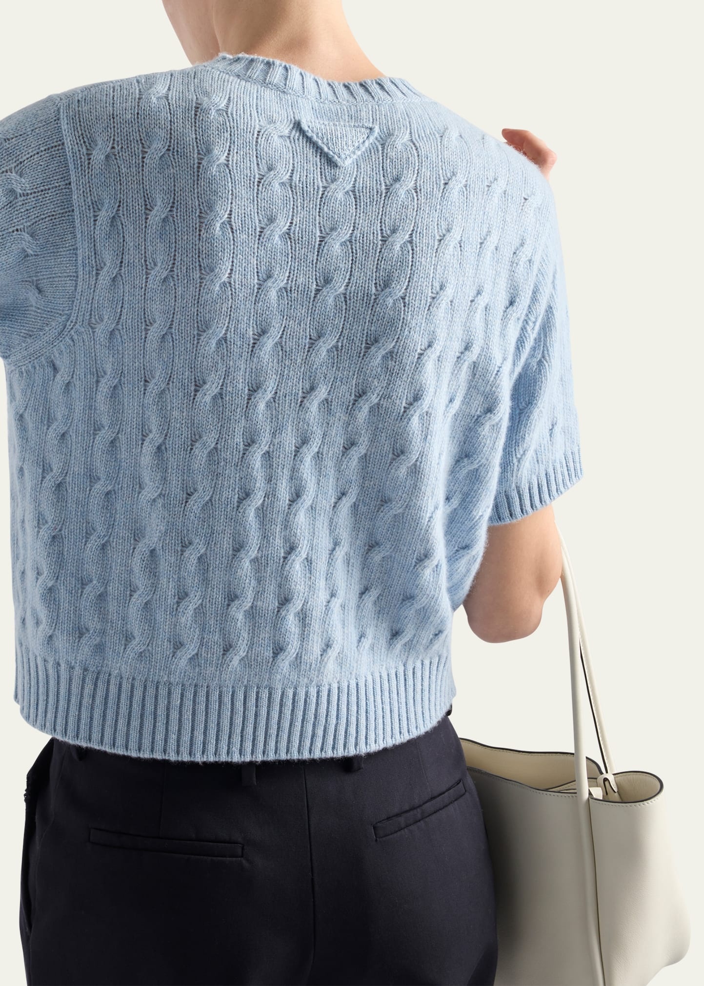 Boxy Cable Cashmere Sweater - 3