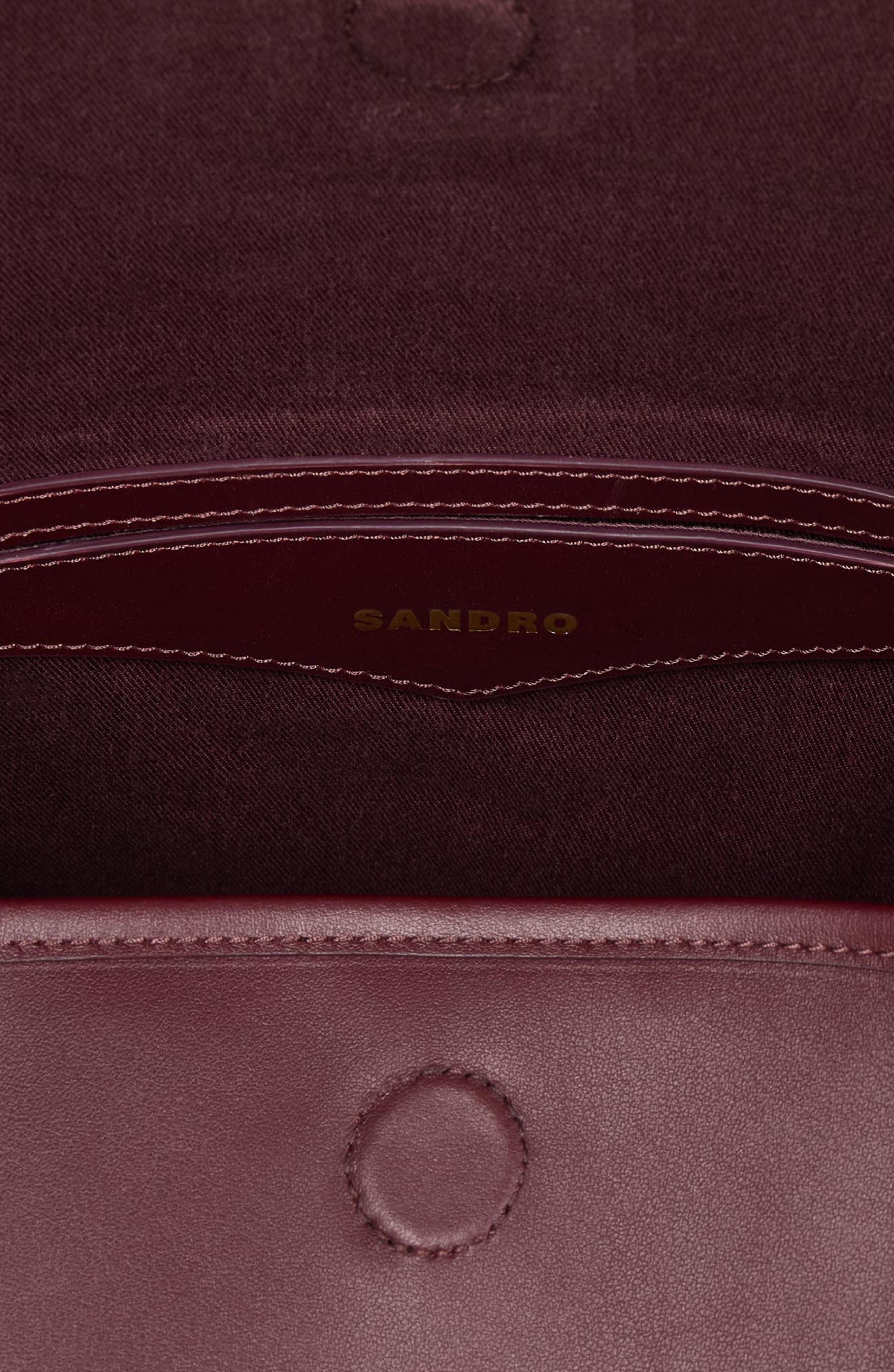 SANDRO Leather bucket bag in Bordeaux at Nordstrom - 4