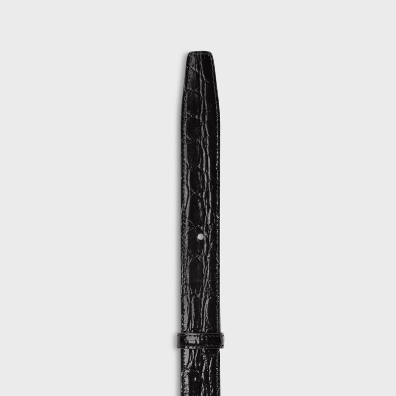 Reversible Strap 25MM IN TAURILLON LEATHER & CROCODILE EMBOSSED CALFSKIN 5
