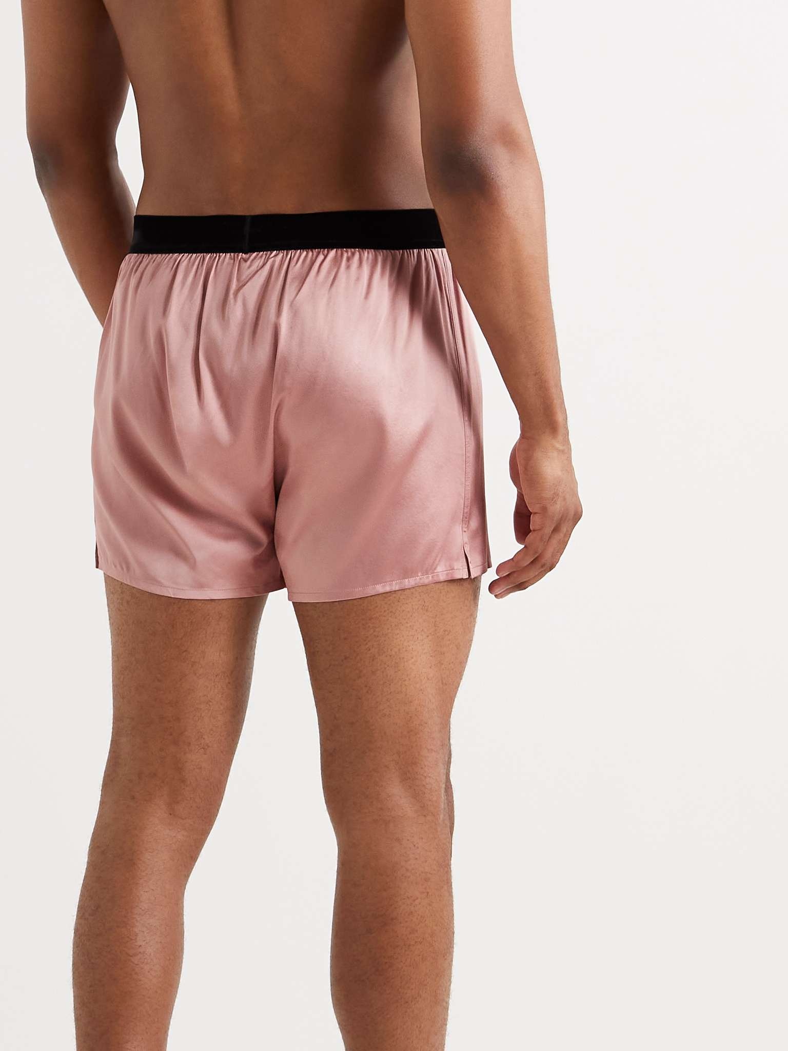 Velvet-Trimmed Stretch-Silk Satin Boxer Briefs - 3