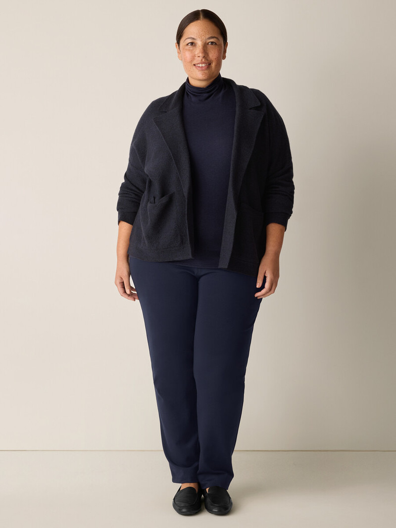 Sheer Cotton Blend Knit Turtleneck Top 6