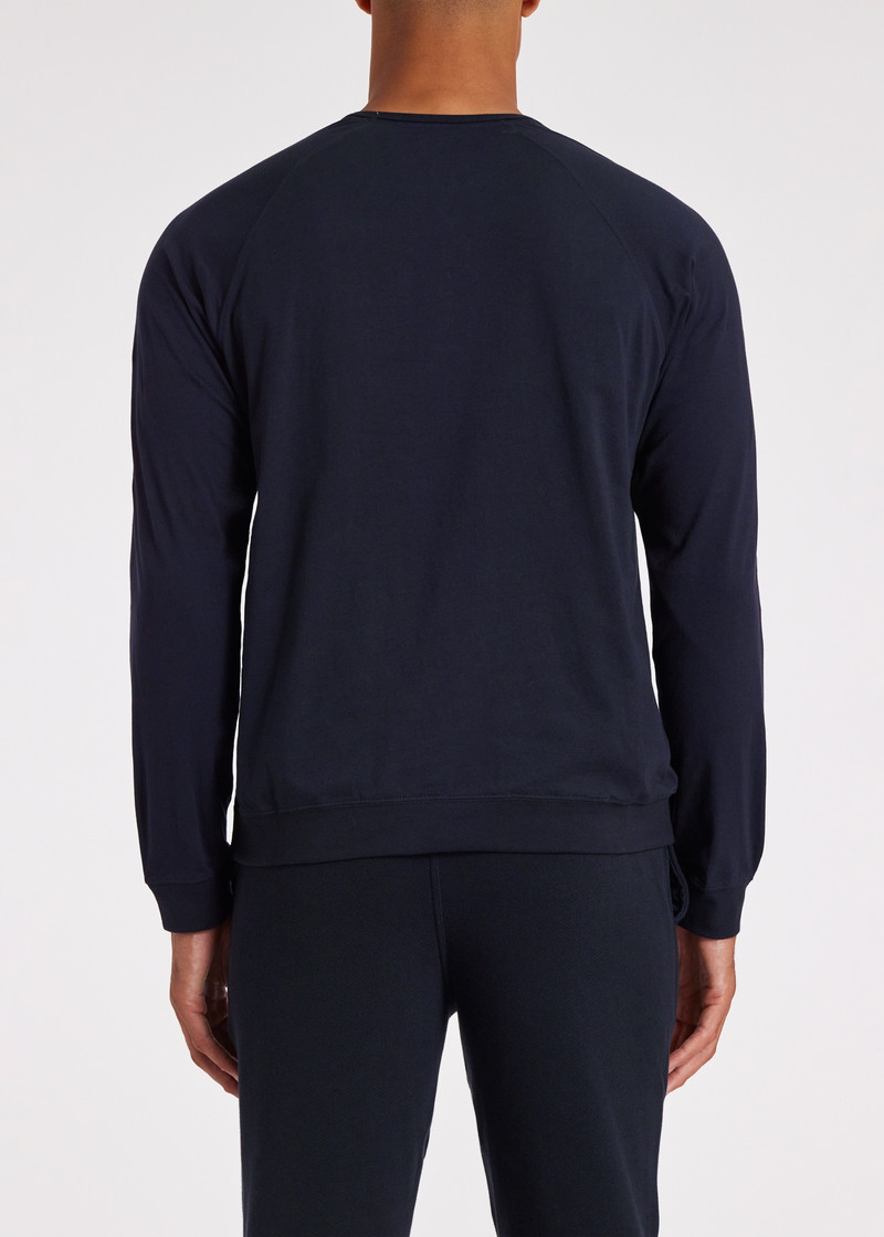 Navy Jersey Cotton Long-Sleeve Lounge Top 7