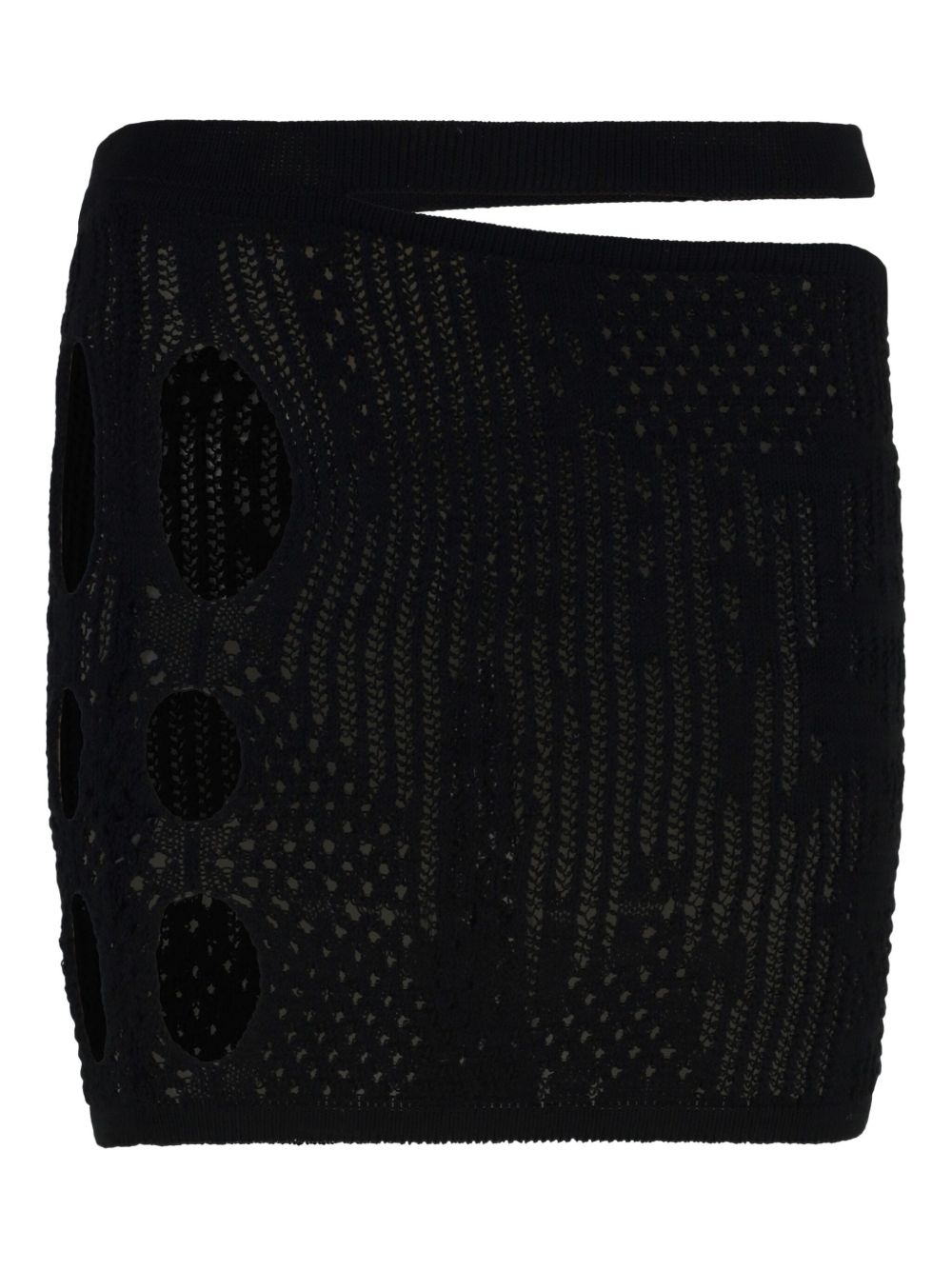 cut-out knitted mini skirt - 2