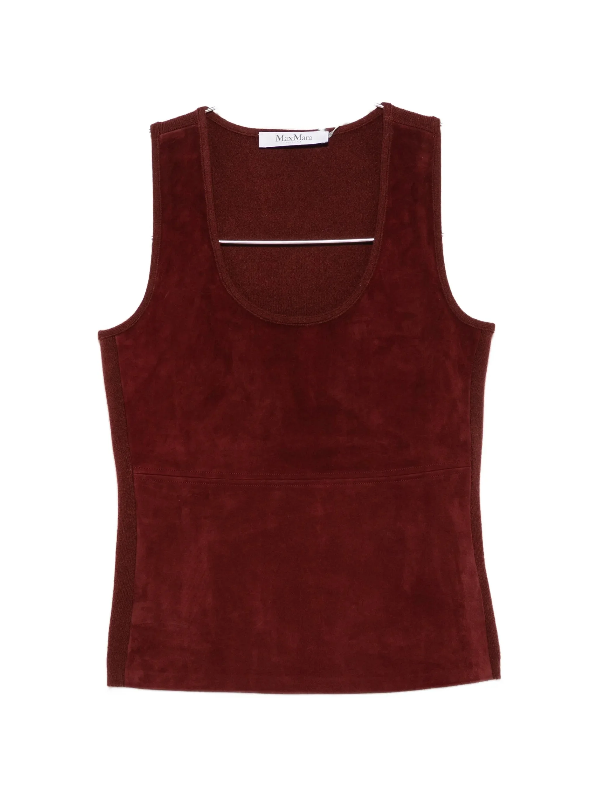 Max Mara Suede-panelled Scoop-neck Tank Top - 1