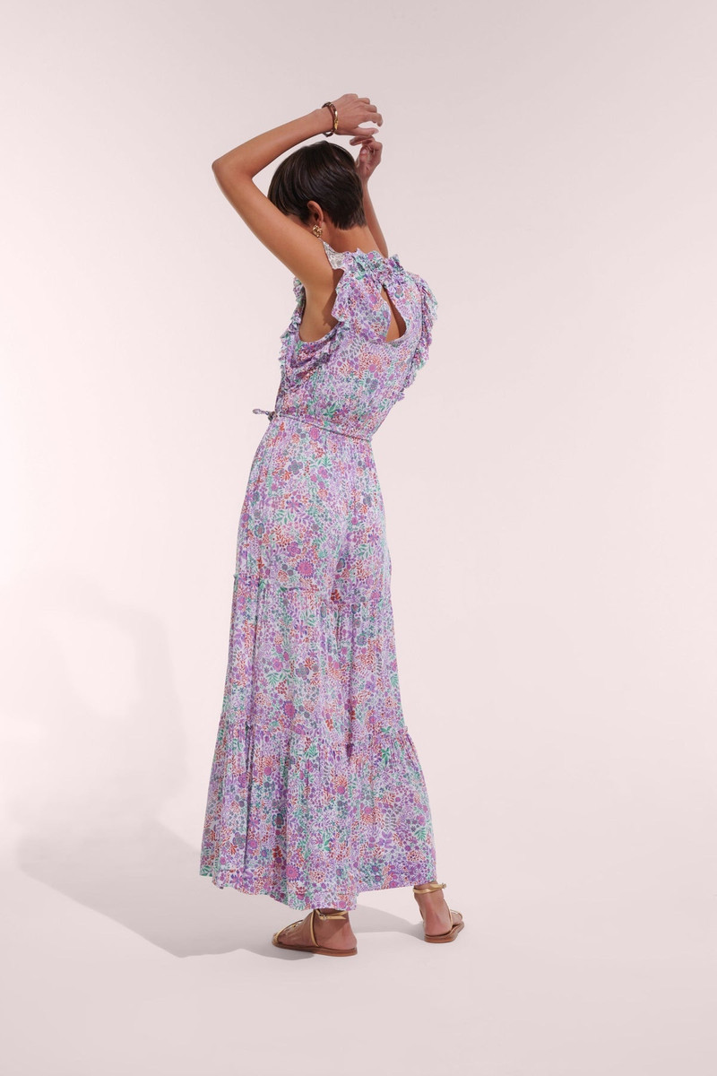 Poupette St Barth Long Jumpsuit Belene - White Lavender Nature outlook