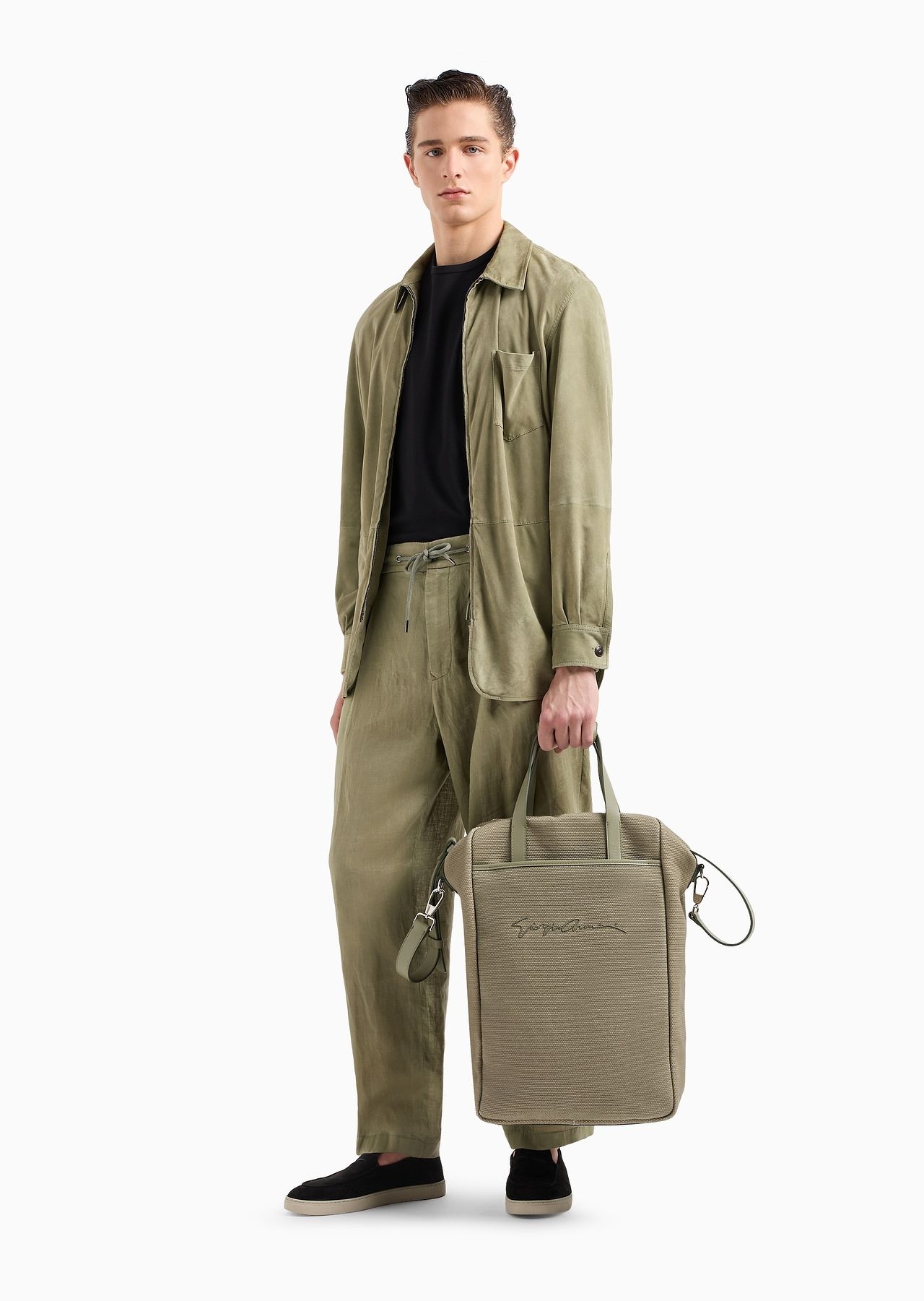 Single-pleat, linen-canvas trousers - 6