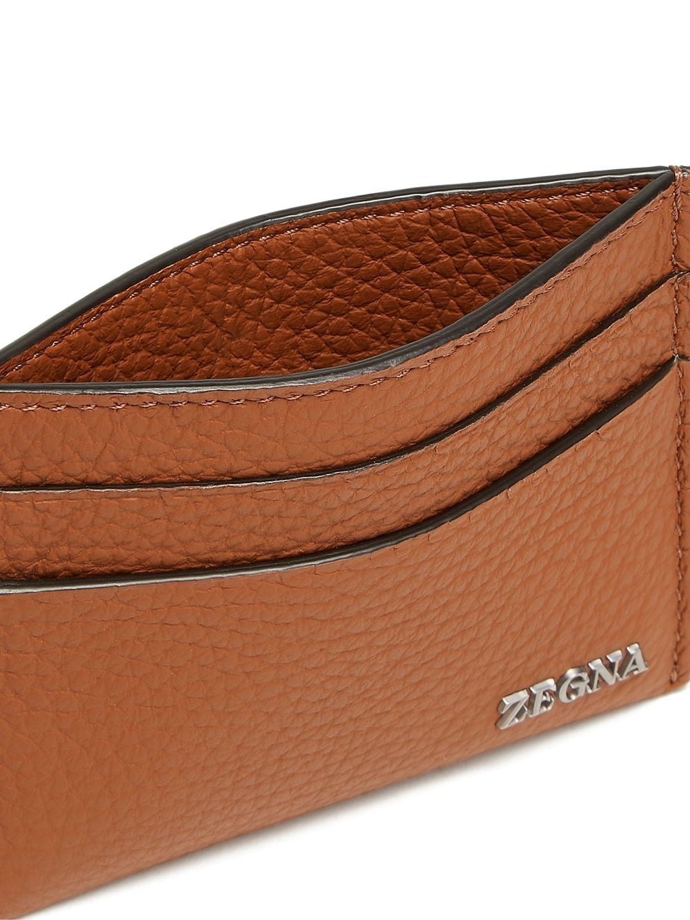 logo-plaque leather cardholder - 3