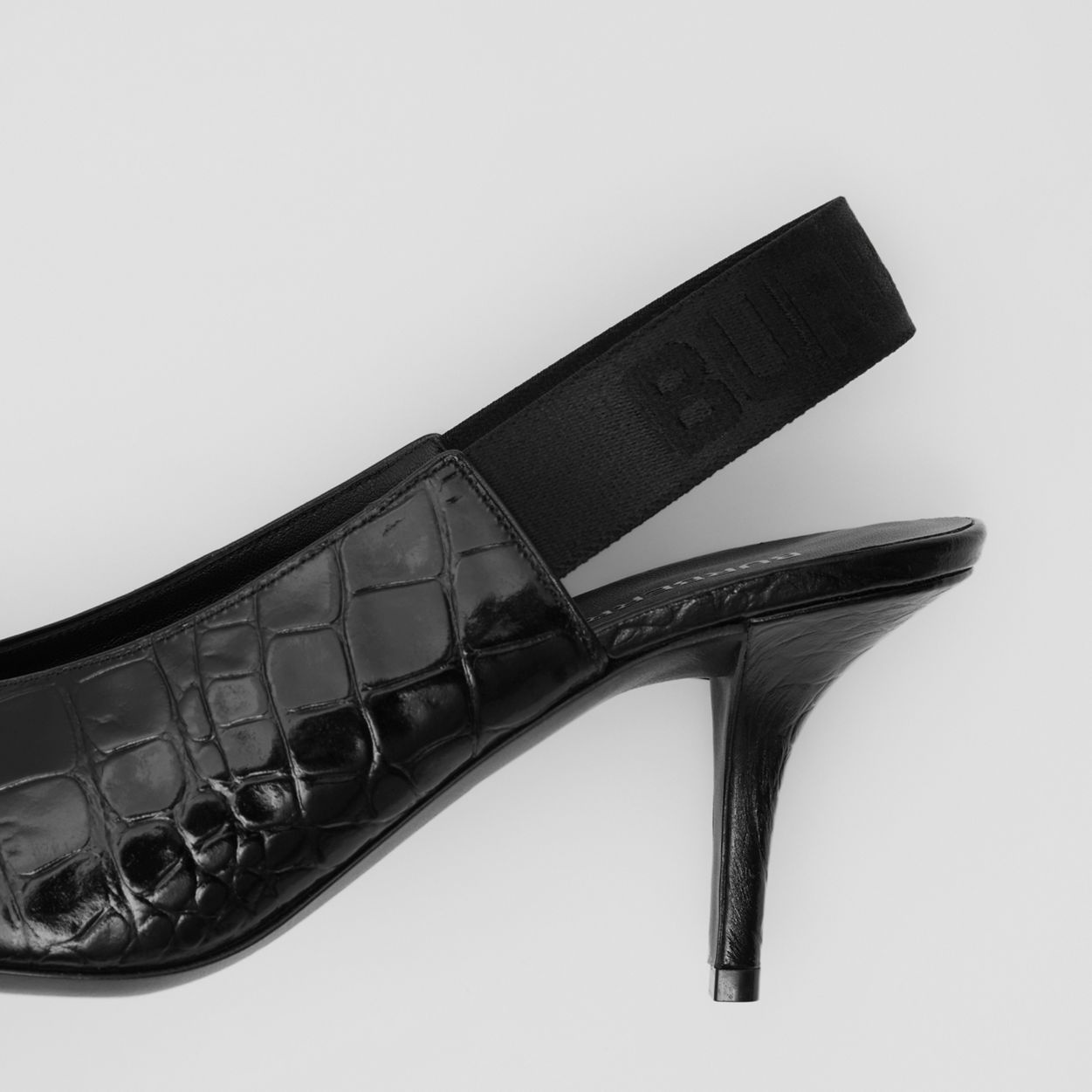 Embossed Leather Slingback Pumps - 2