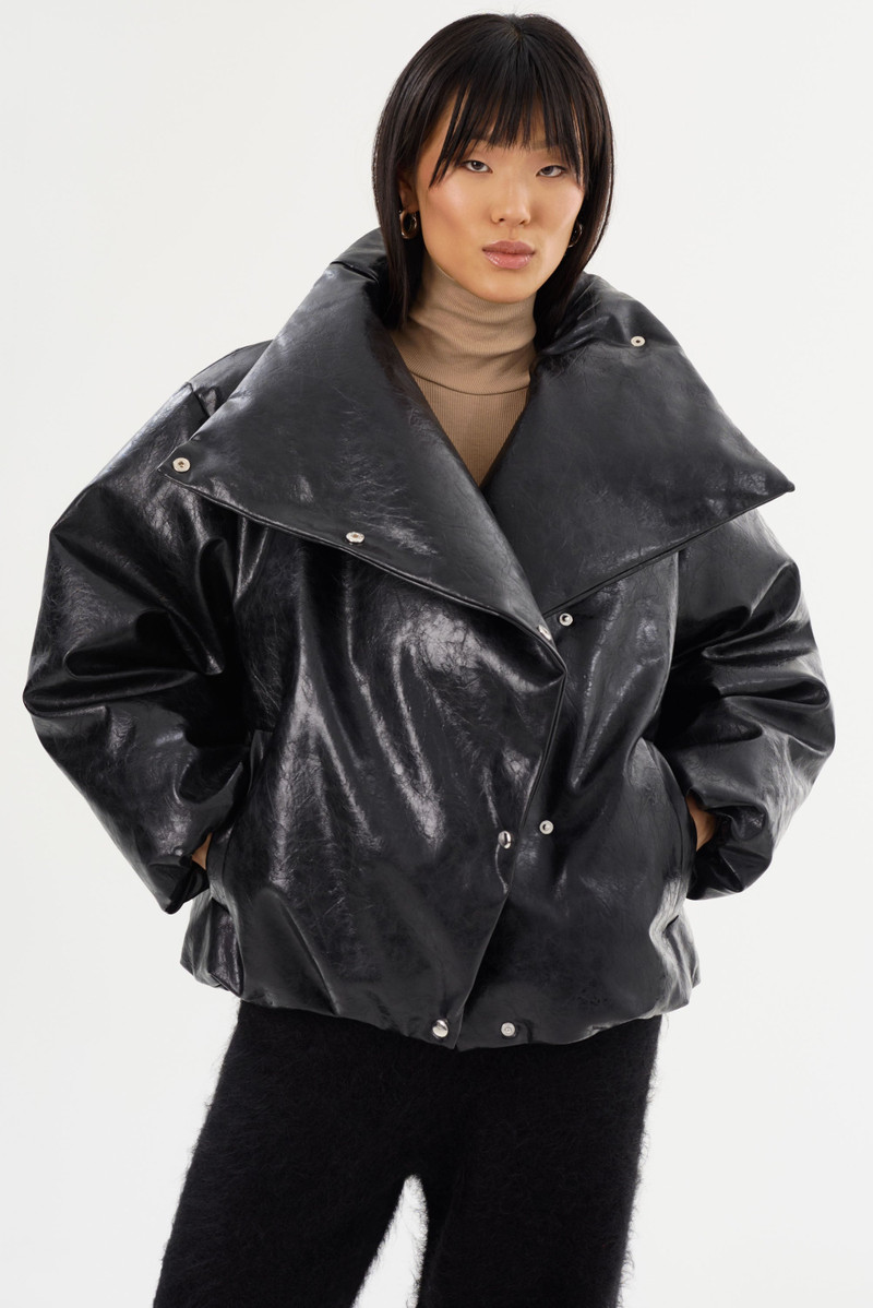RONNIE | Faux Leather Puffer Jacket 1