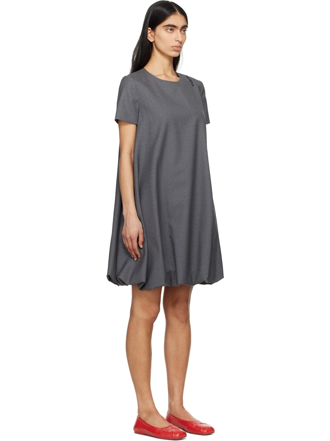 Gray Wool Minidress - 2