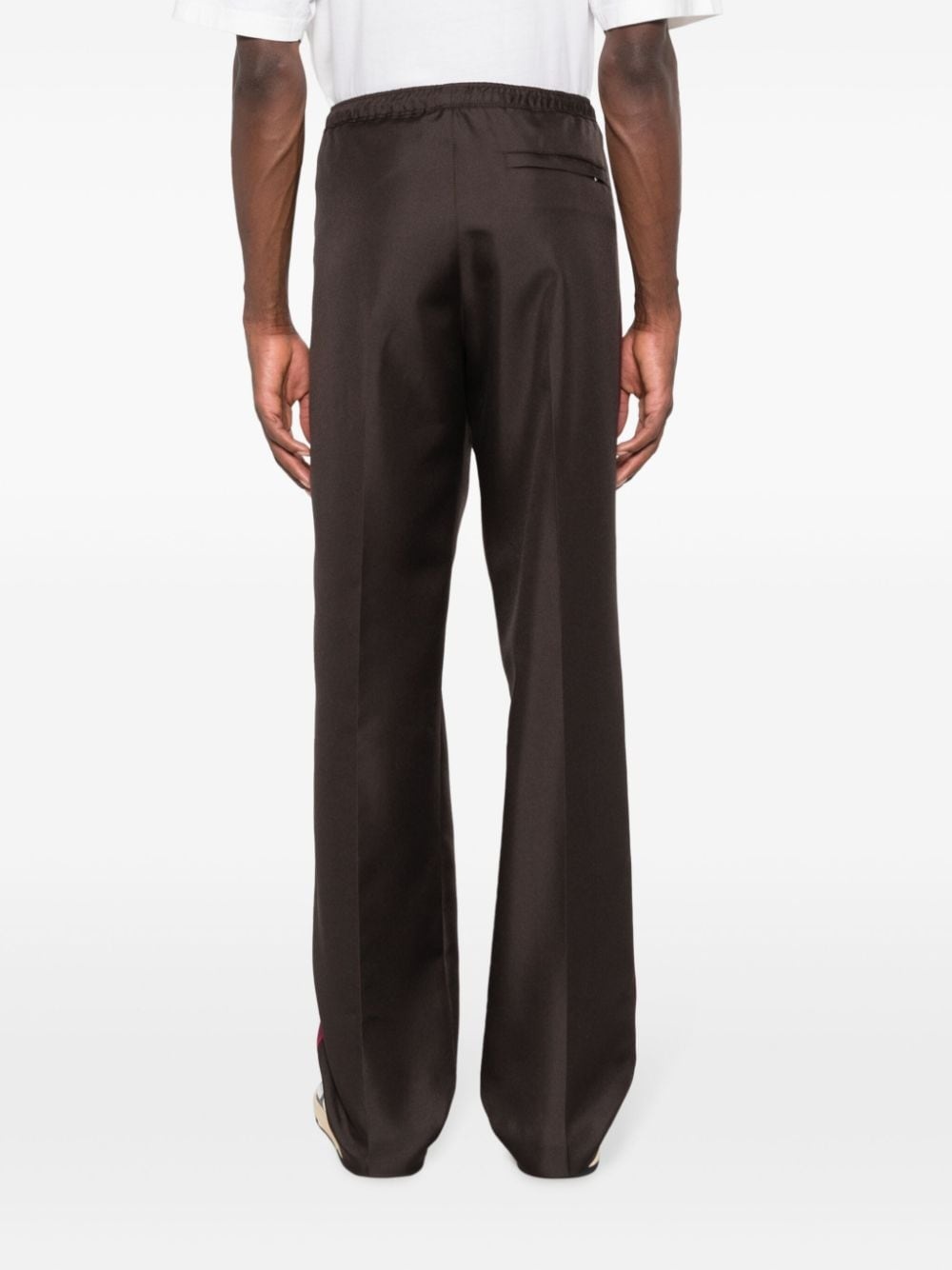 side-stripe drawstring straight-leg trousers - 4