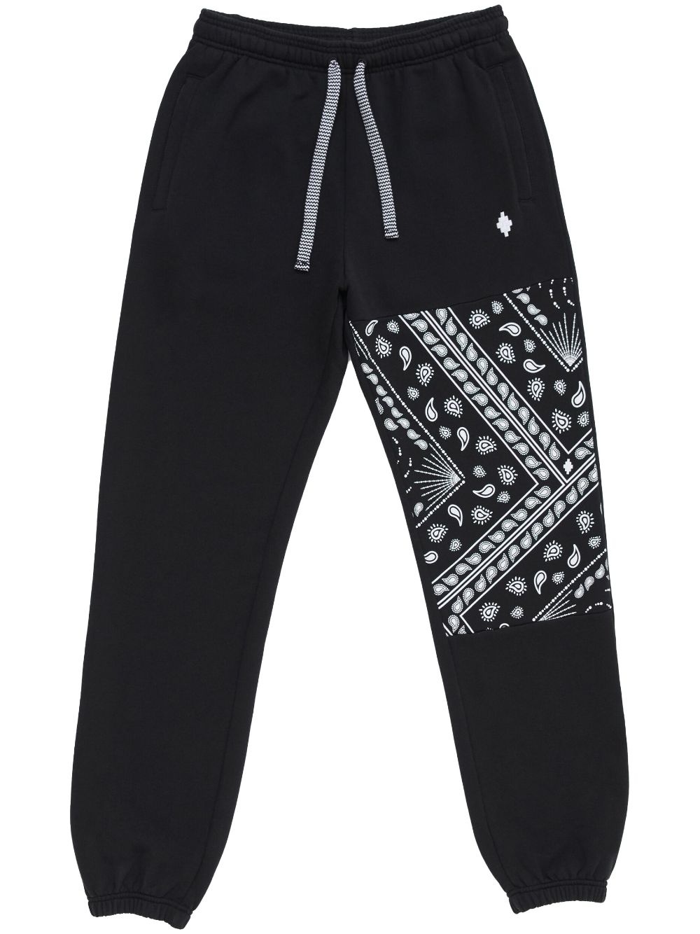 bandana-print panelled cotton track pants - 1