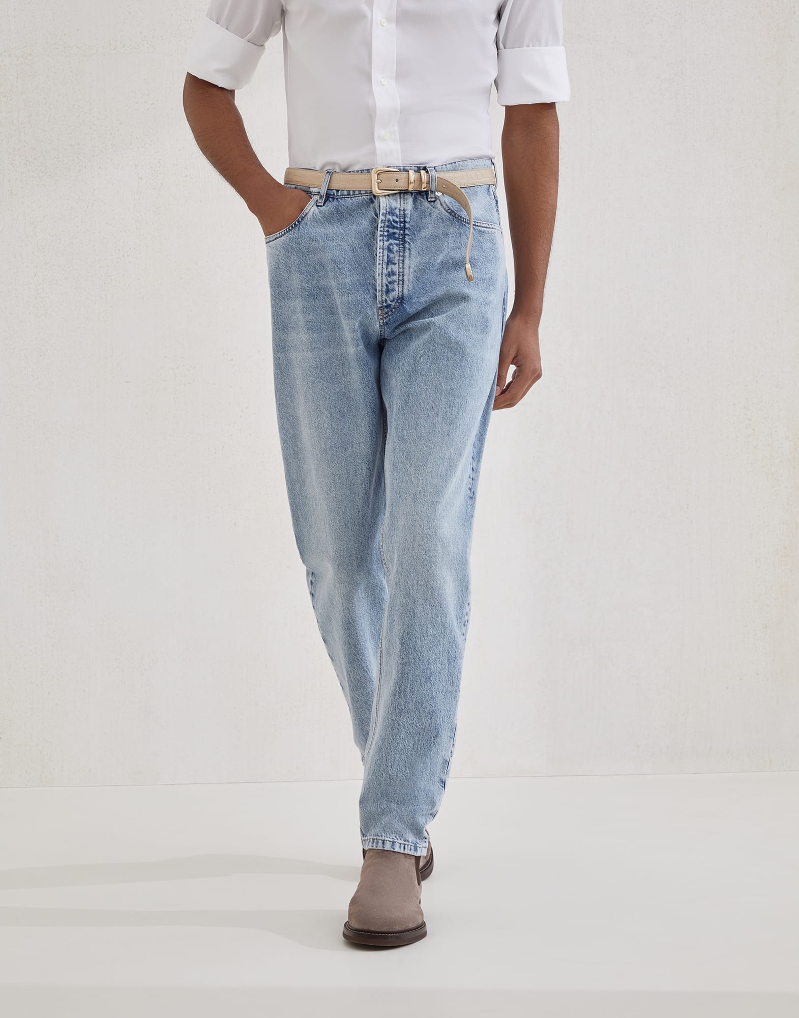 Denim iconic fit five-pocket trousers - 1