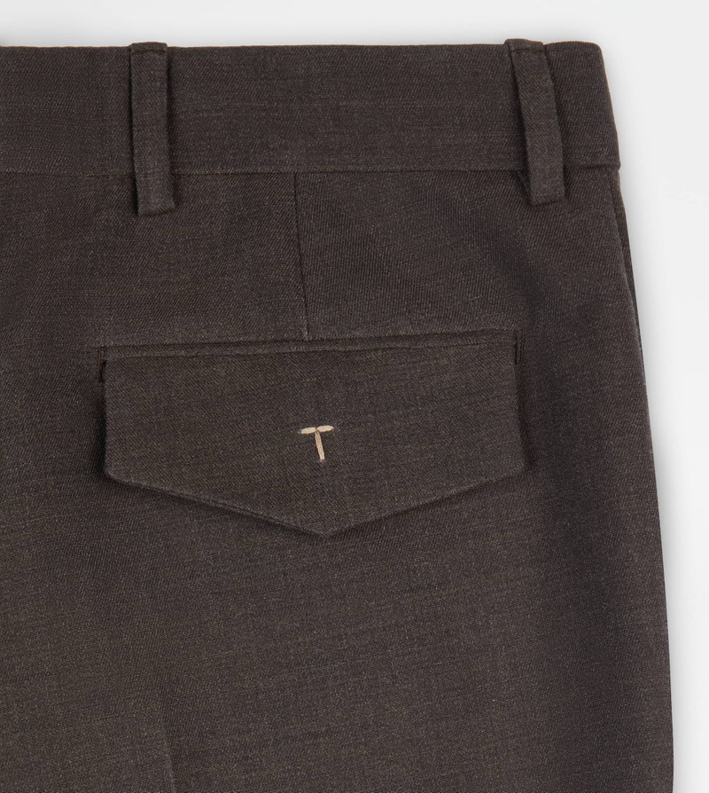 PANTS IN WOOL GABARDINE - BROWN 8