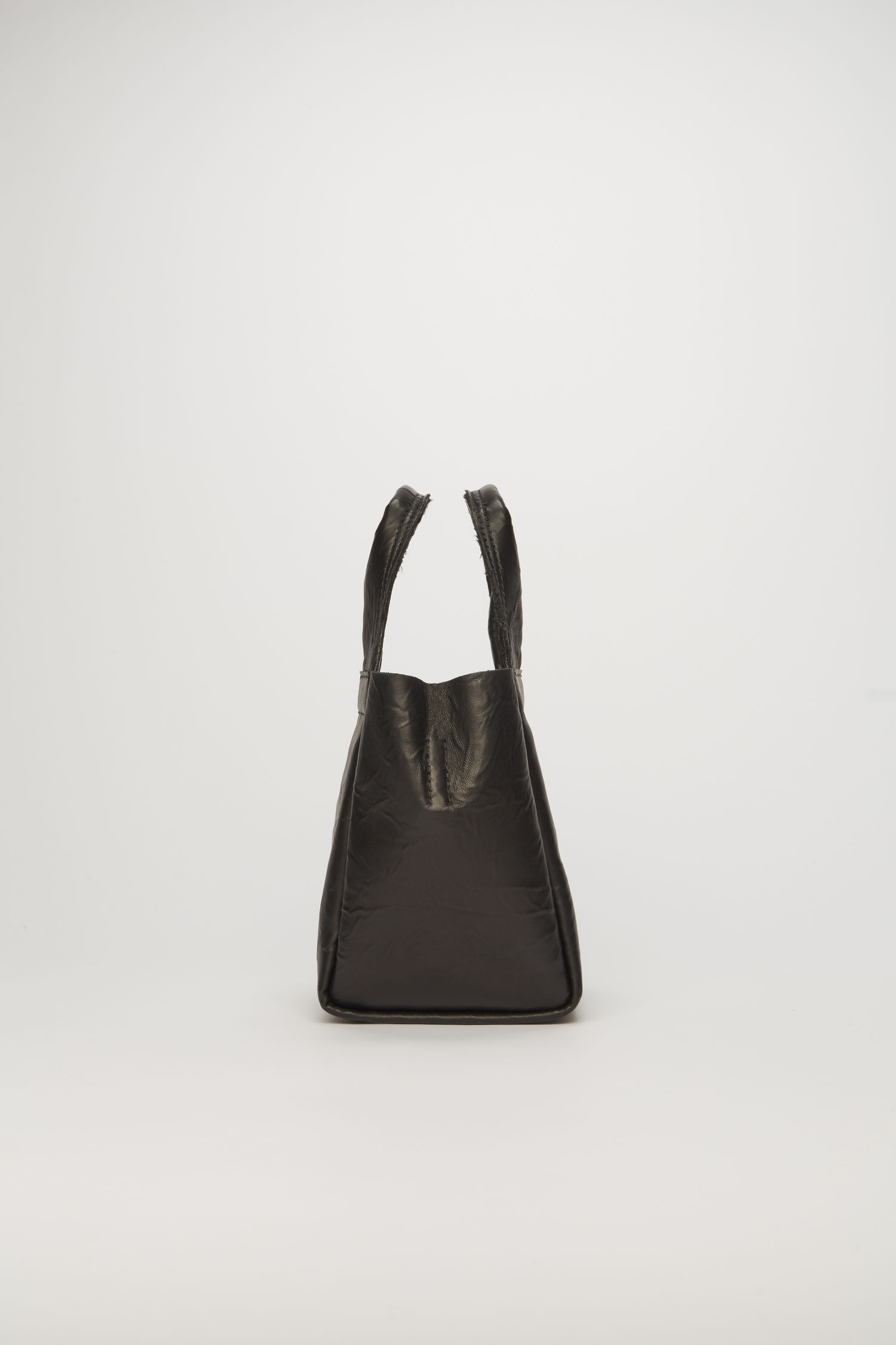 Mini leather tote bag black - 2