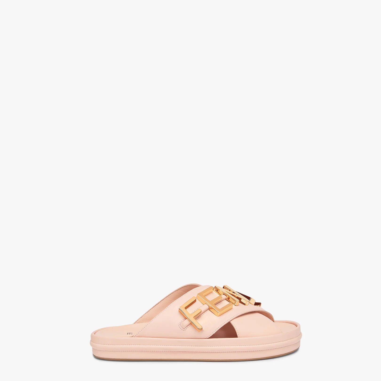 Pink leather slides - 2