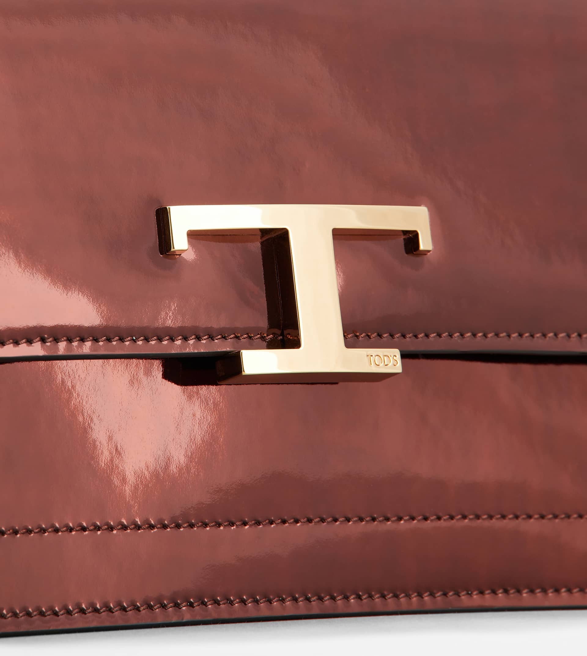 T TIMELESS SHOULDER BAG IN LEATHER MINI - BURGUNDY - 5
