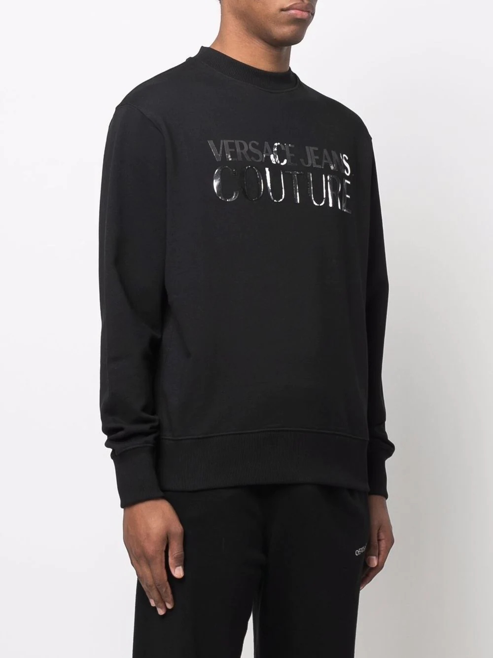 metallic logo-print sweatshirt - 3