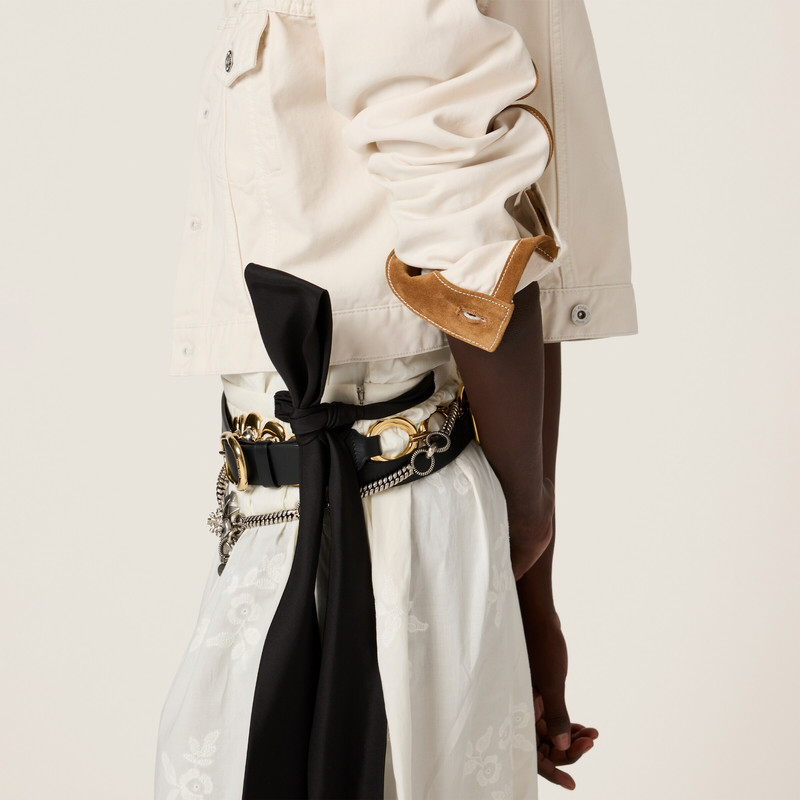 Denim and leather blouson jacket 5