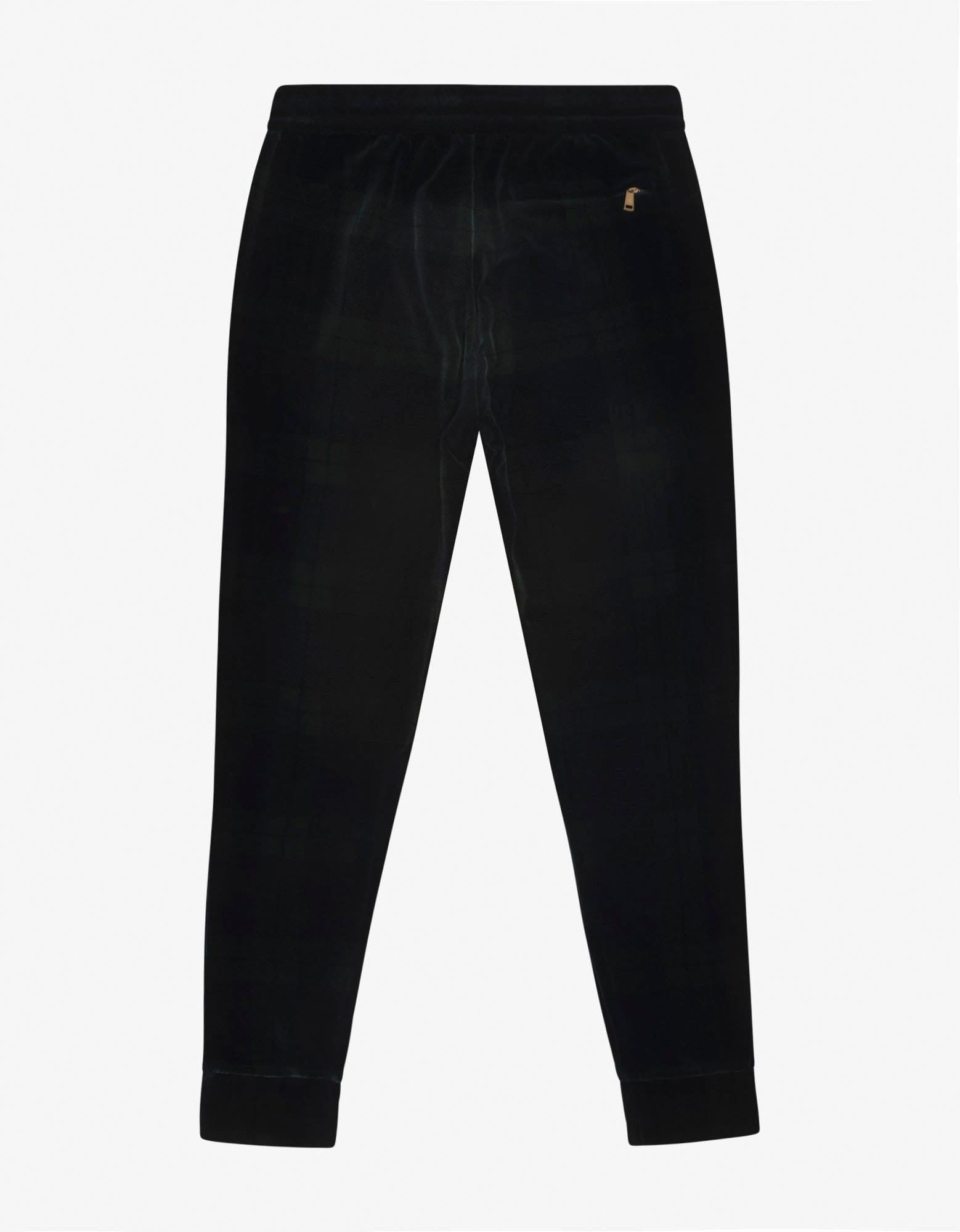 Ralph Lauren Purple Label Tartan Print Velvet Track Pants - 2