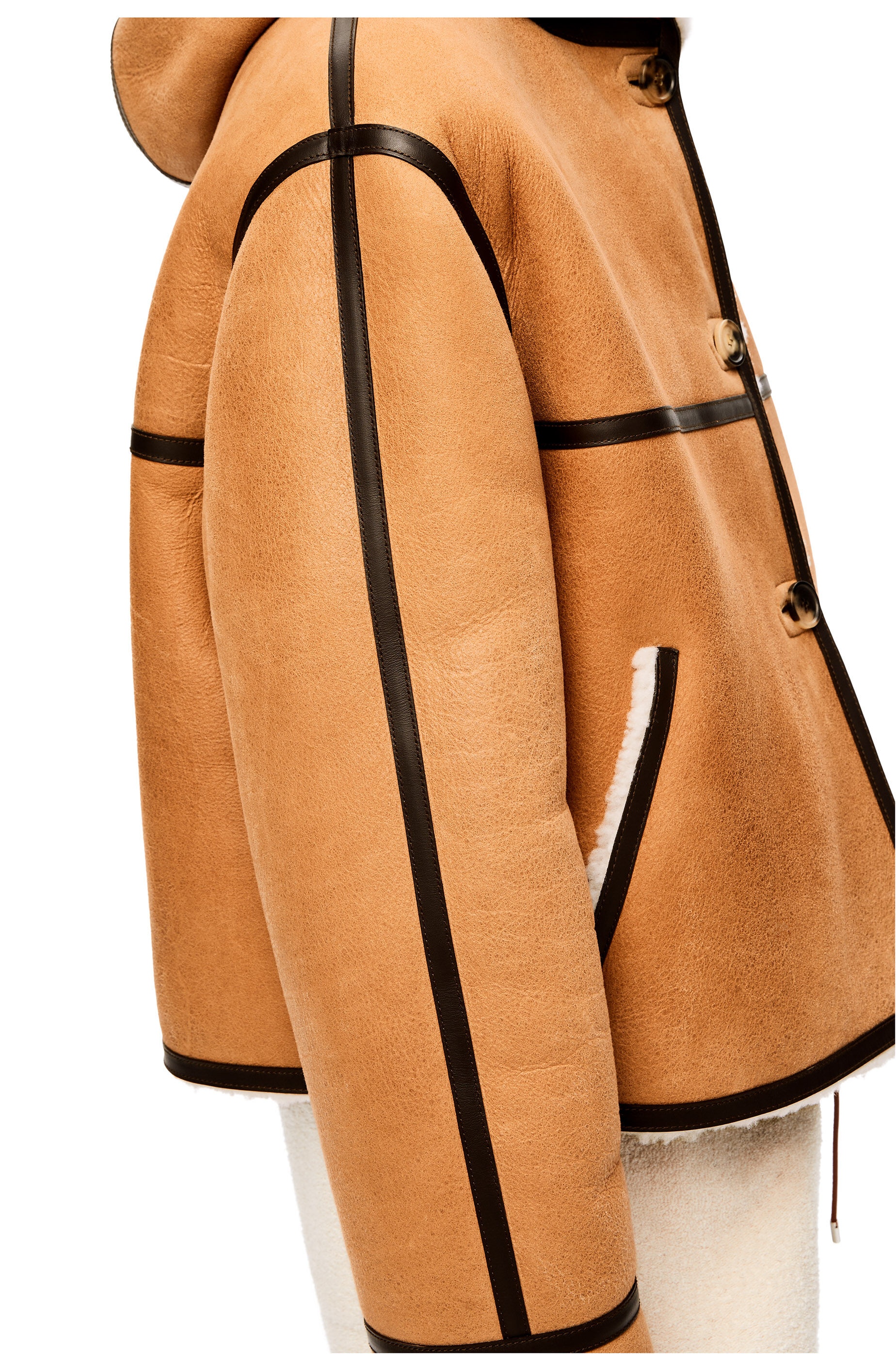 Hooded jacket in shearling - 5