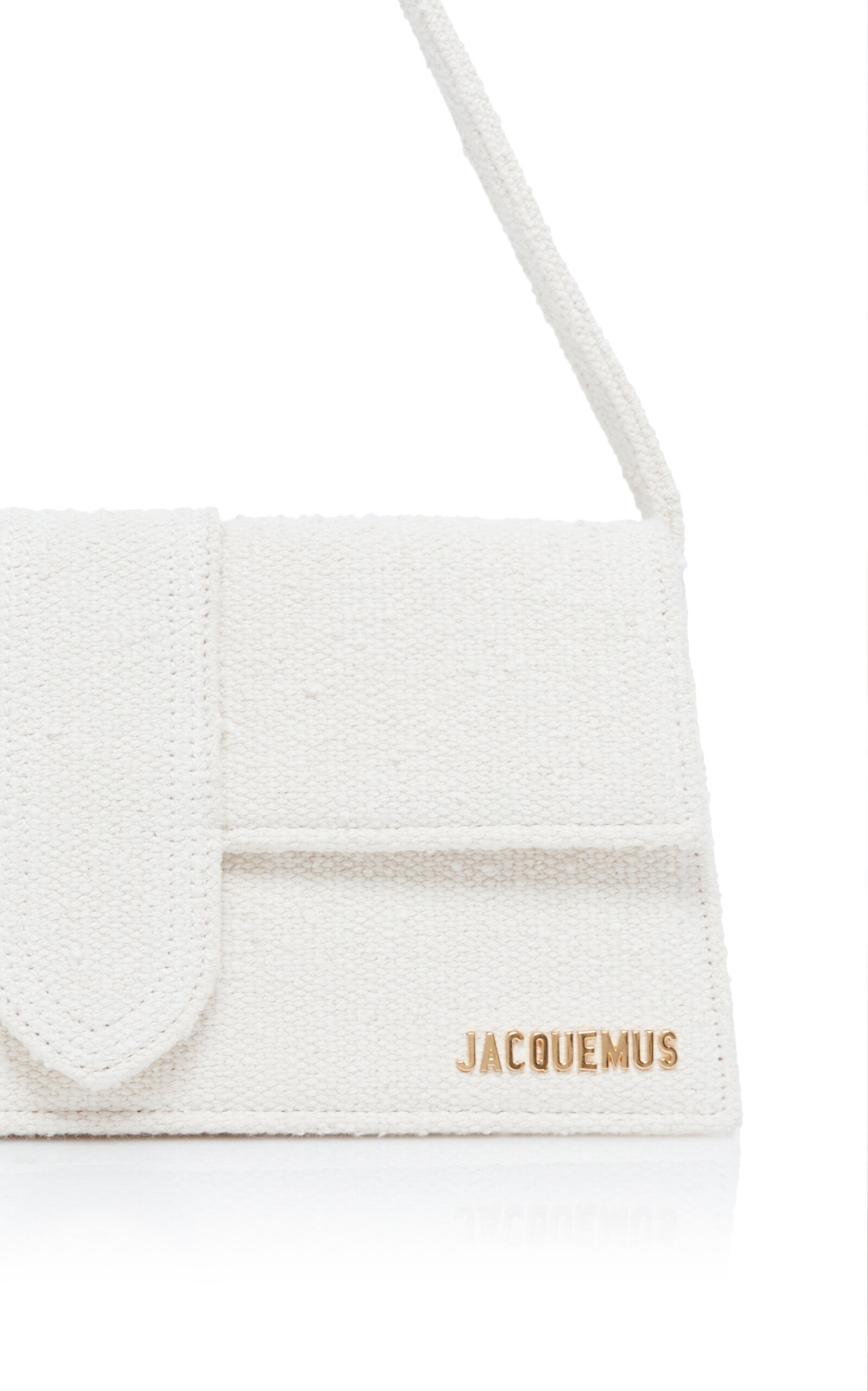 Le Bambino Long Cotton-Boucle Shoulder Bag off-white - 6