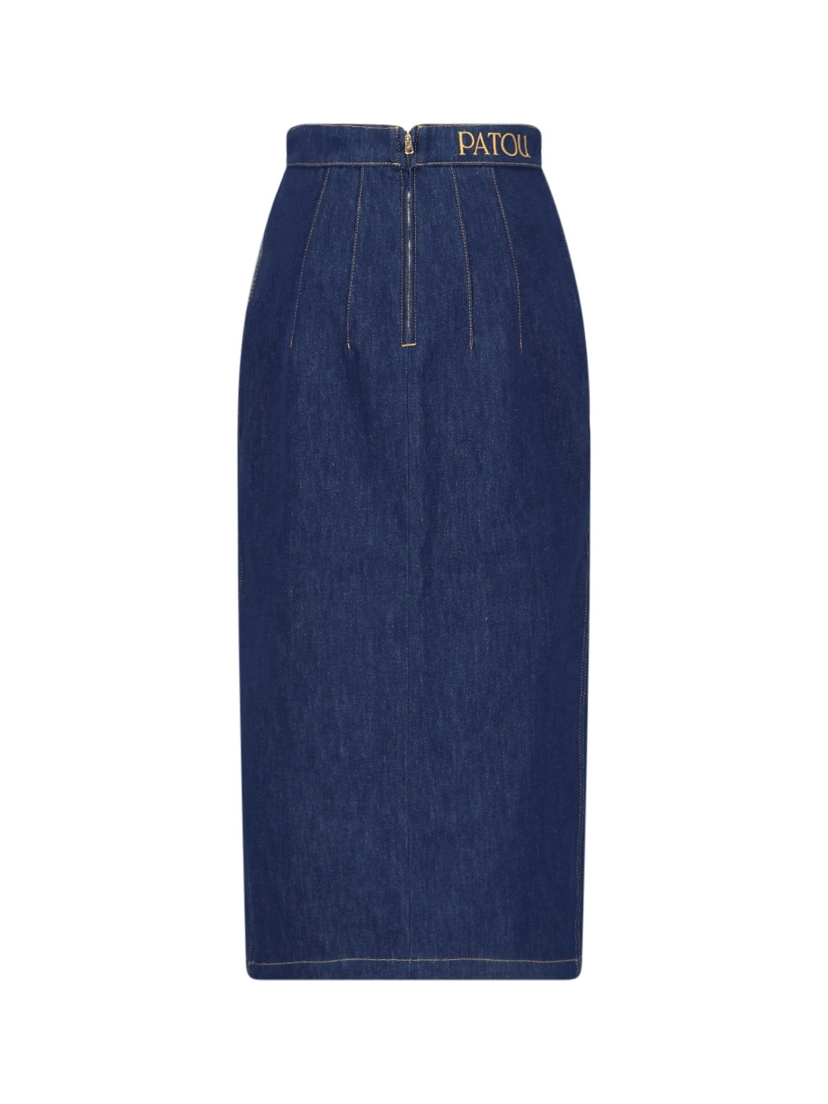 PATOU DENIM MIDI SKIRT sugar REVERSIBLE