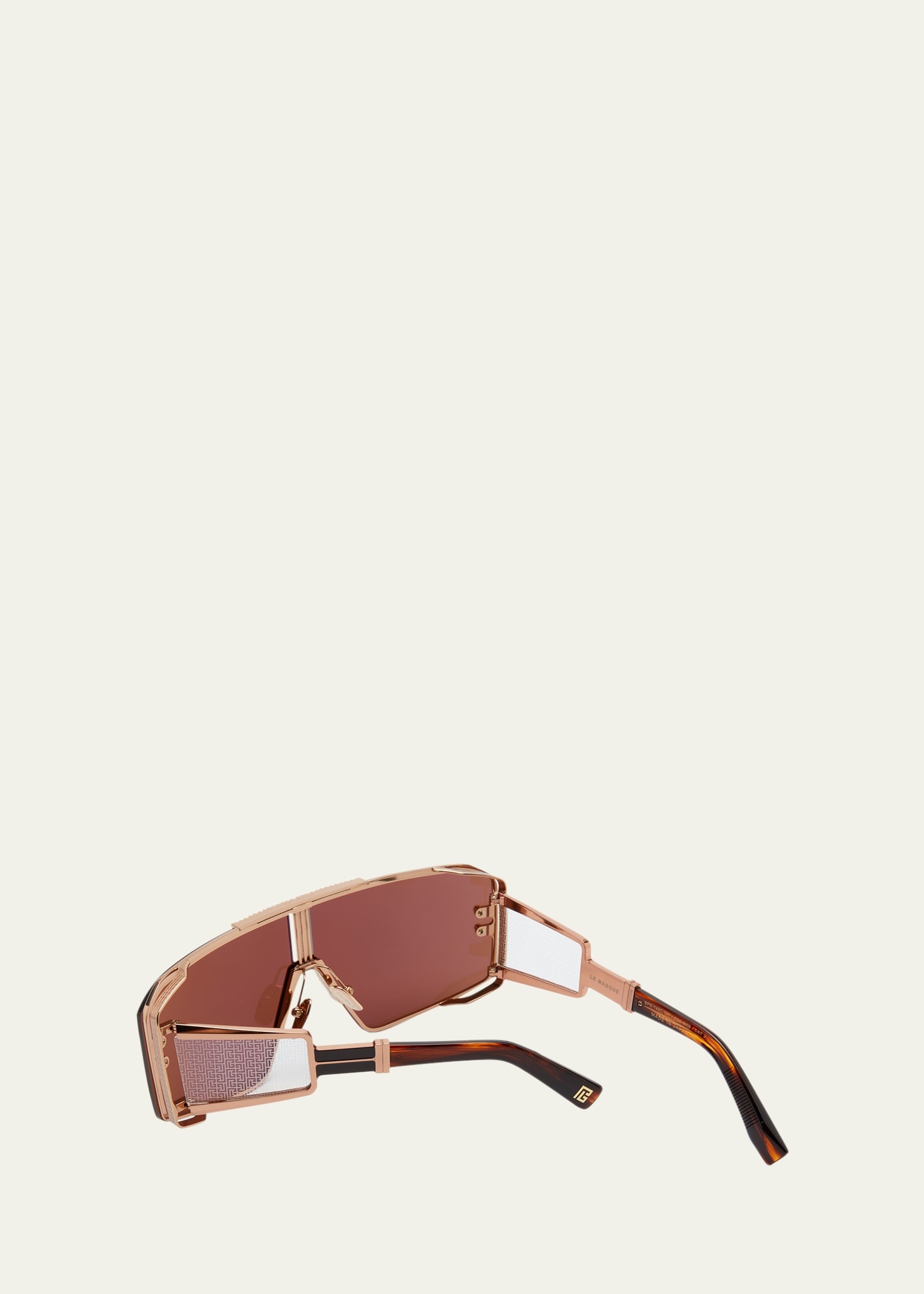 Le Masque Brown Titanium & Acetate Shield Sunglasses - 3