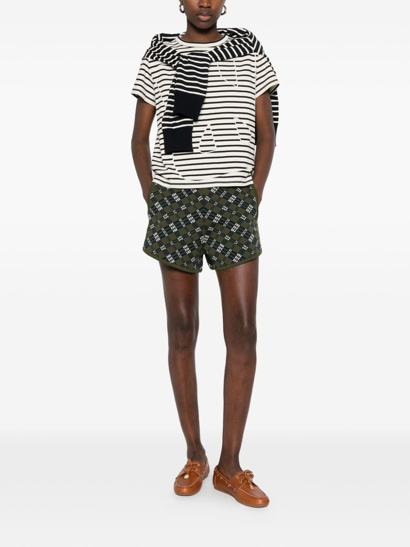 WALES BONNER striped-pattern graphic-print T-shirt outlook