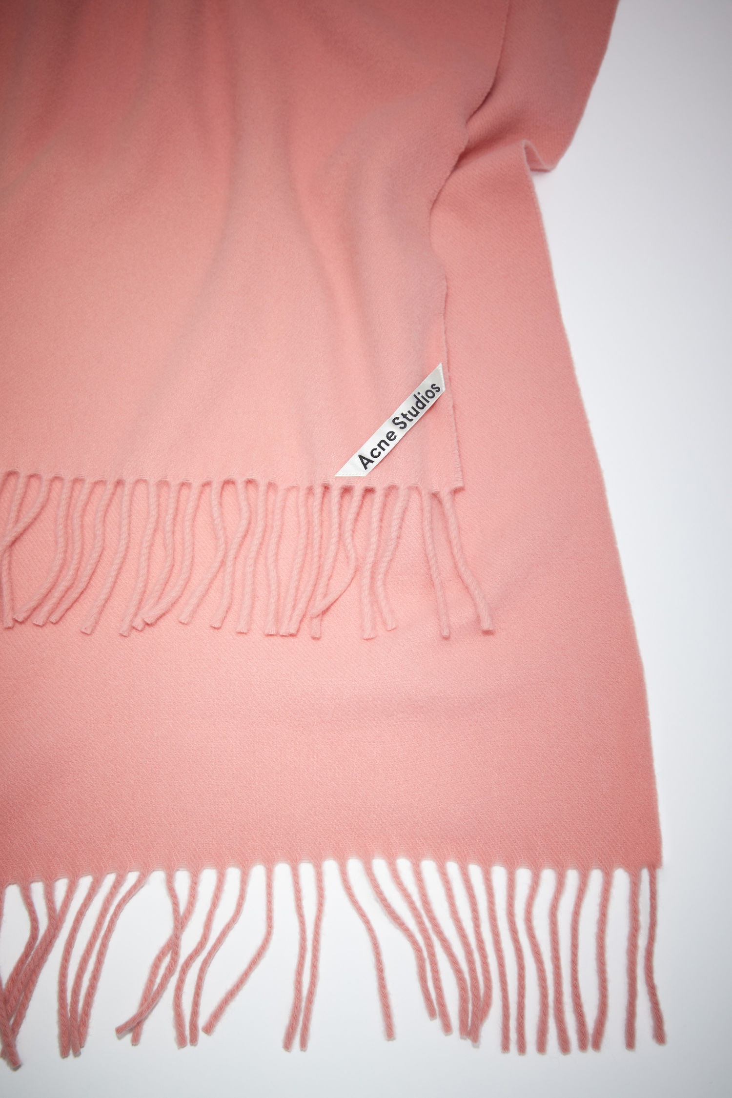 Oversized fringed wool scarf - Pale Pink - 4