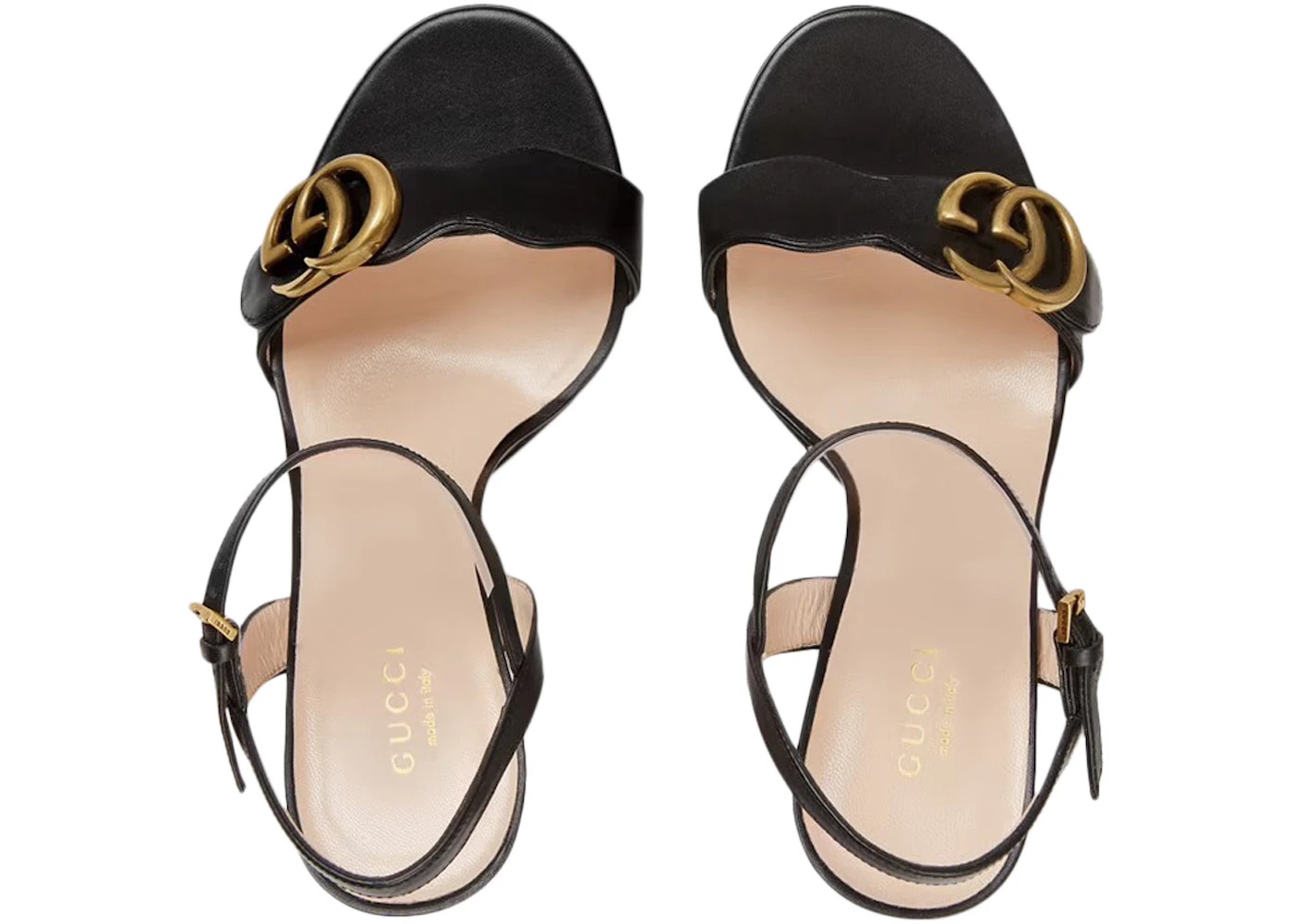 Gucci GG 105mm Heeled Sandal Black Leather - 3
