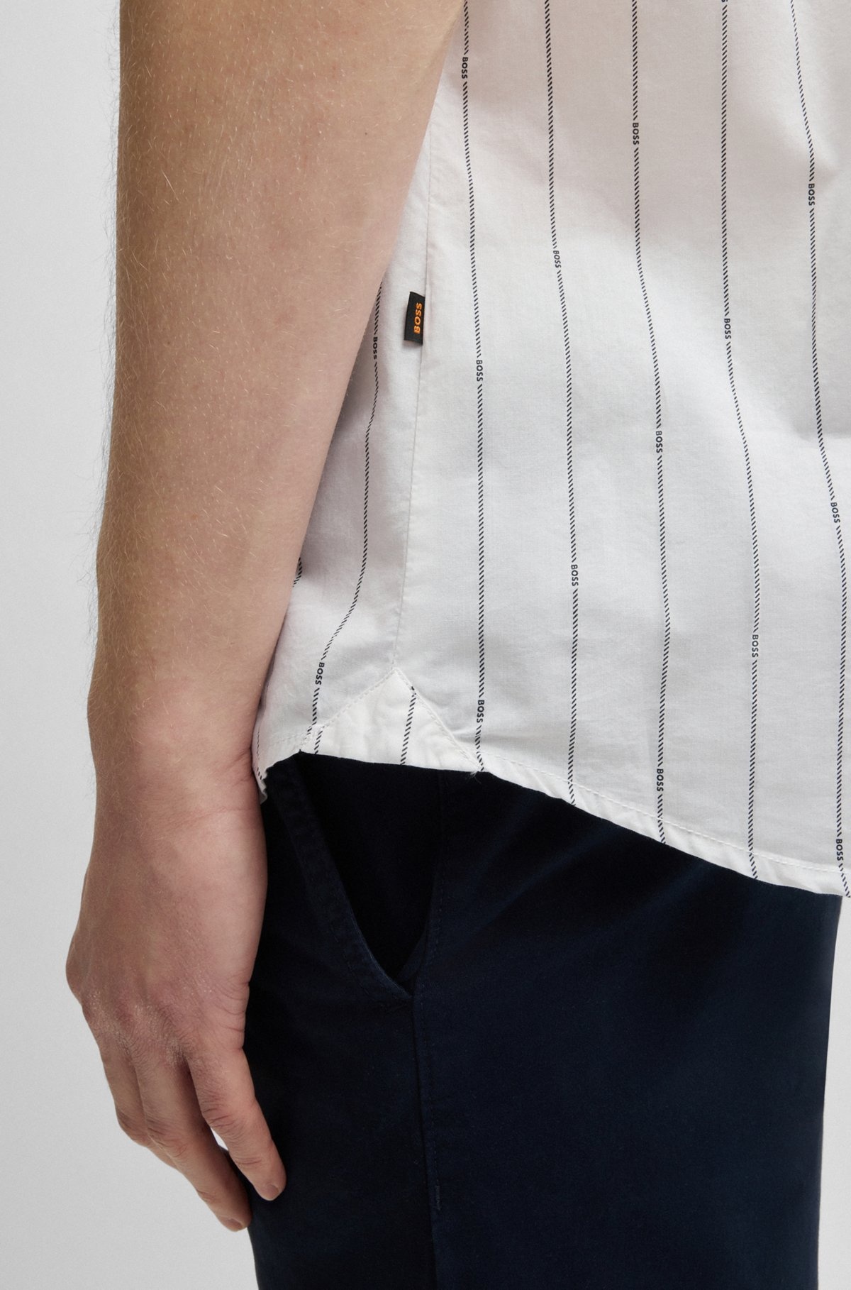 REGULAR-FIT SHIRT IN PRINTED COTTON POPLIN - 6