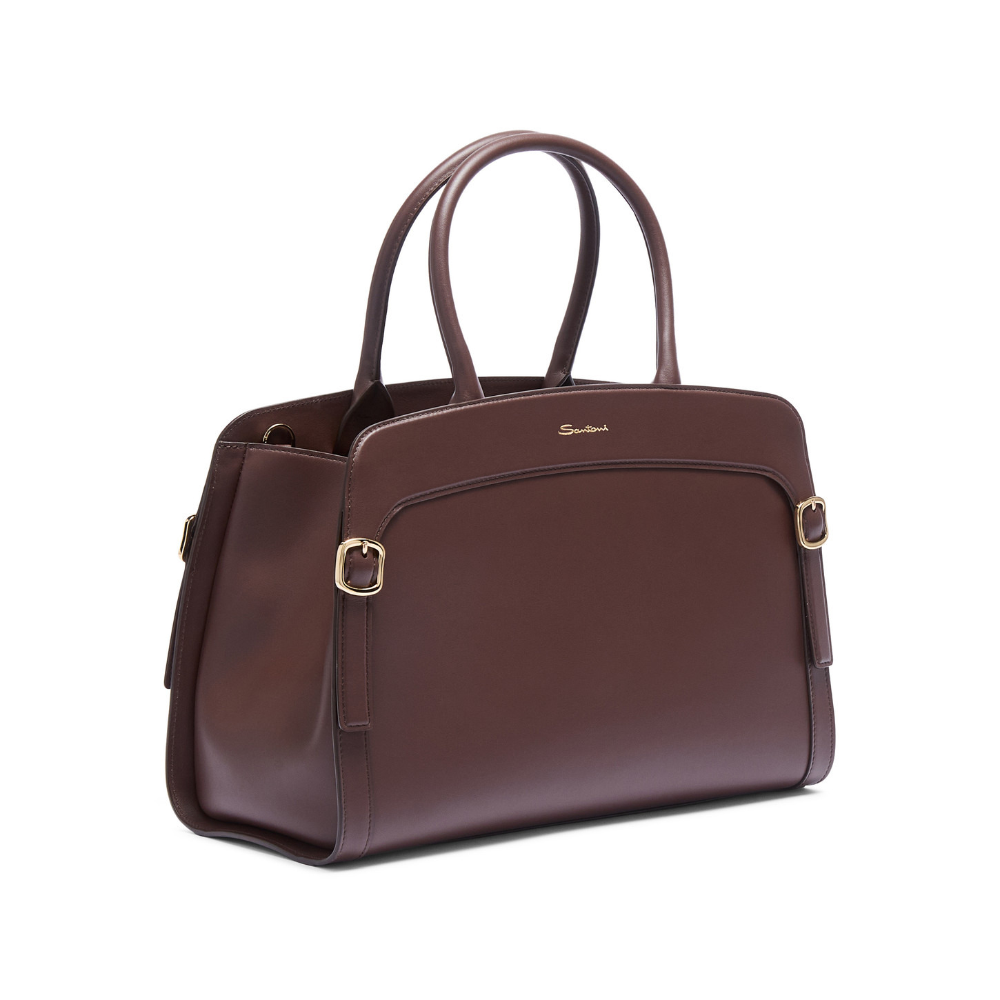 Dark brown leather handbag - 2