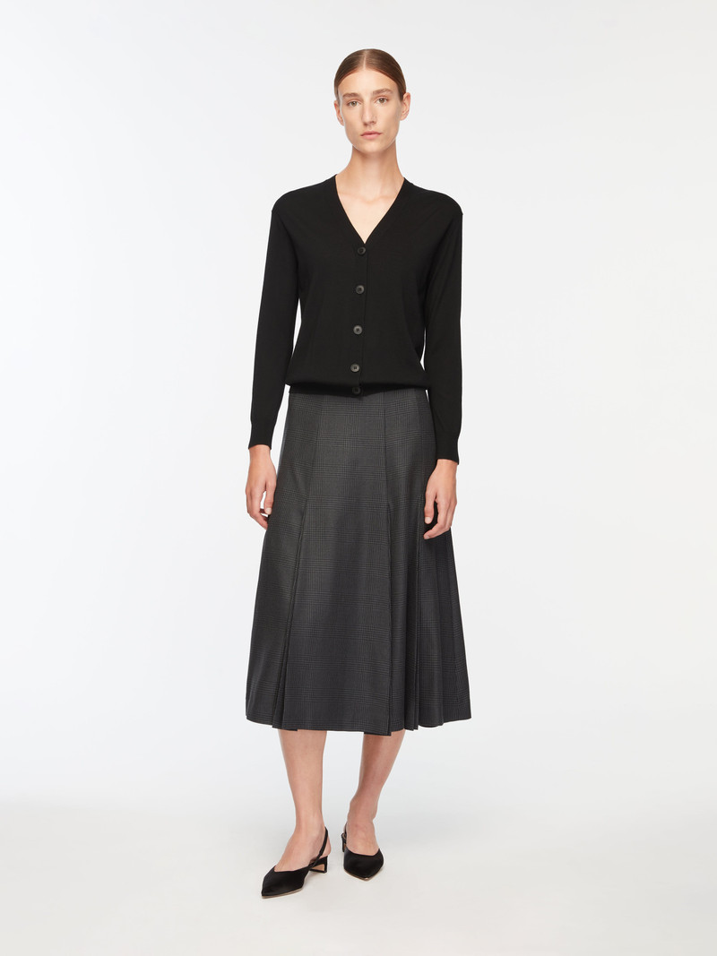 EMILIA WICKSTEAD Kensie Skirt in Charcoal and Black Prince of Wales outlook