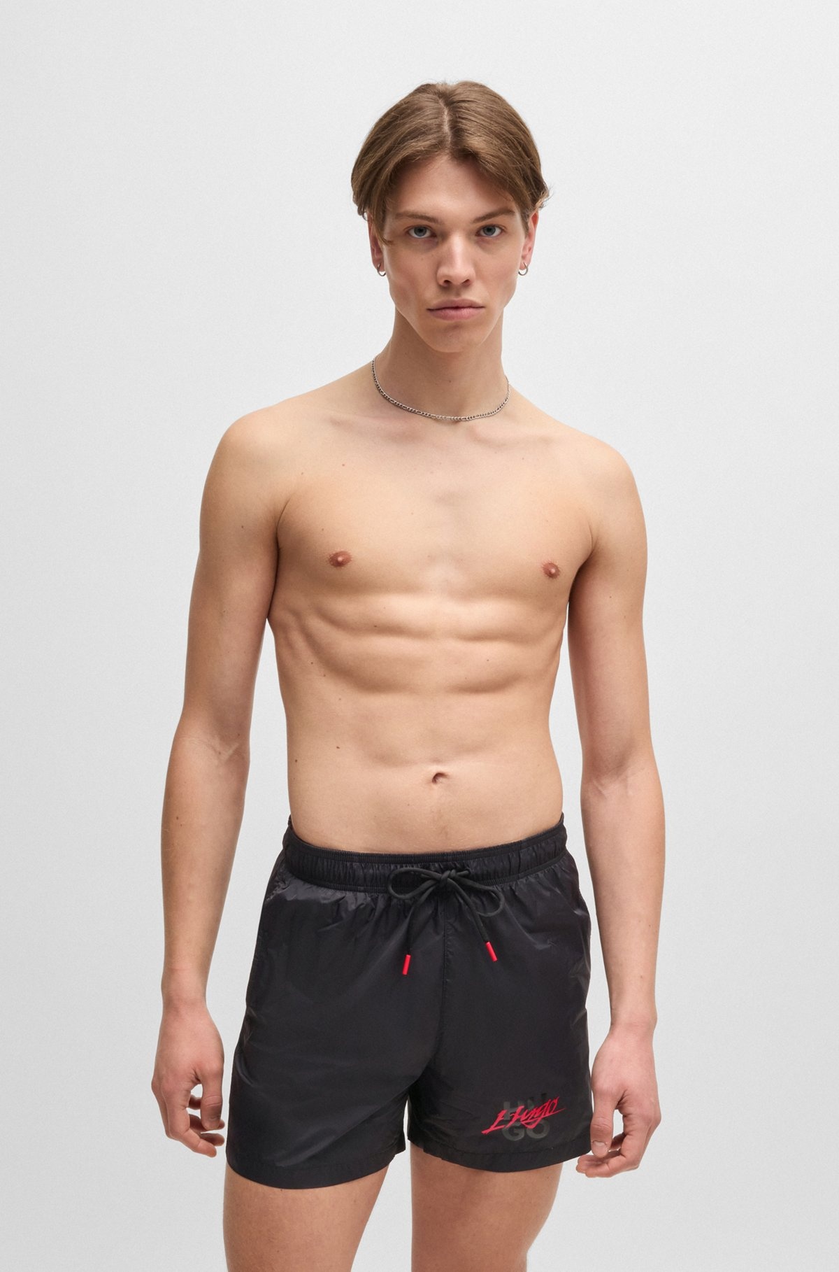 FULLY LINED SWIM SHORTS WITH STACKED LOGO - 2