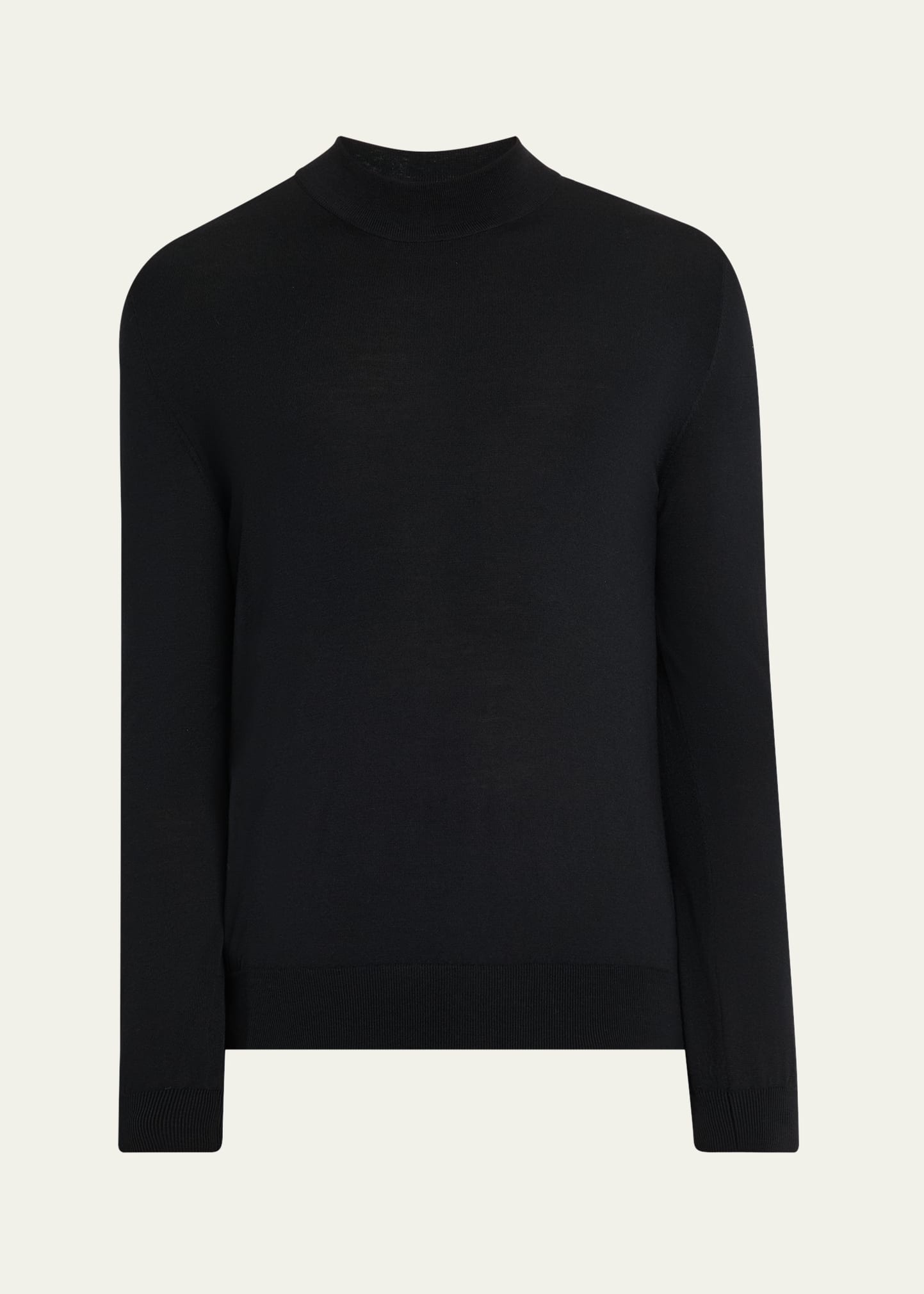 Men's 18gg Wool Mock Neck Sweater - 1