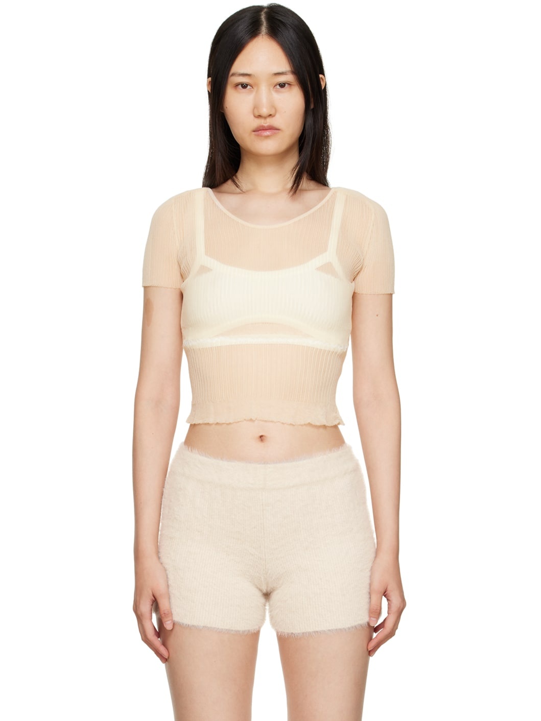 Beige Le Papier 'La Maille Sognu' T-Shirt - 1