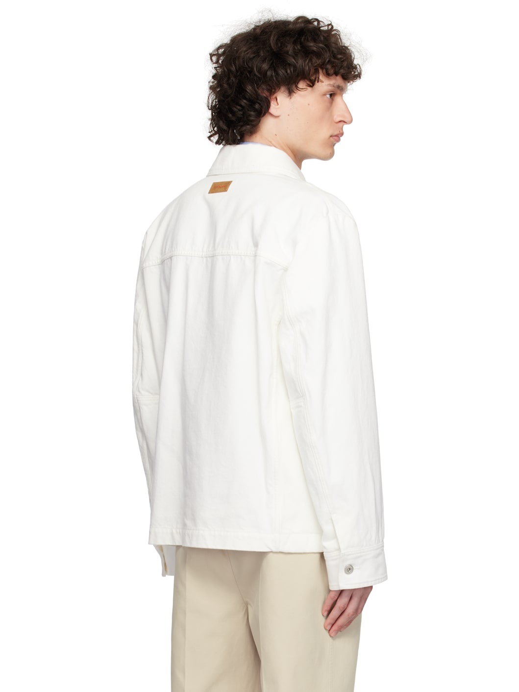 White Applied Pockets Denim Jacket - 3