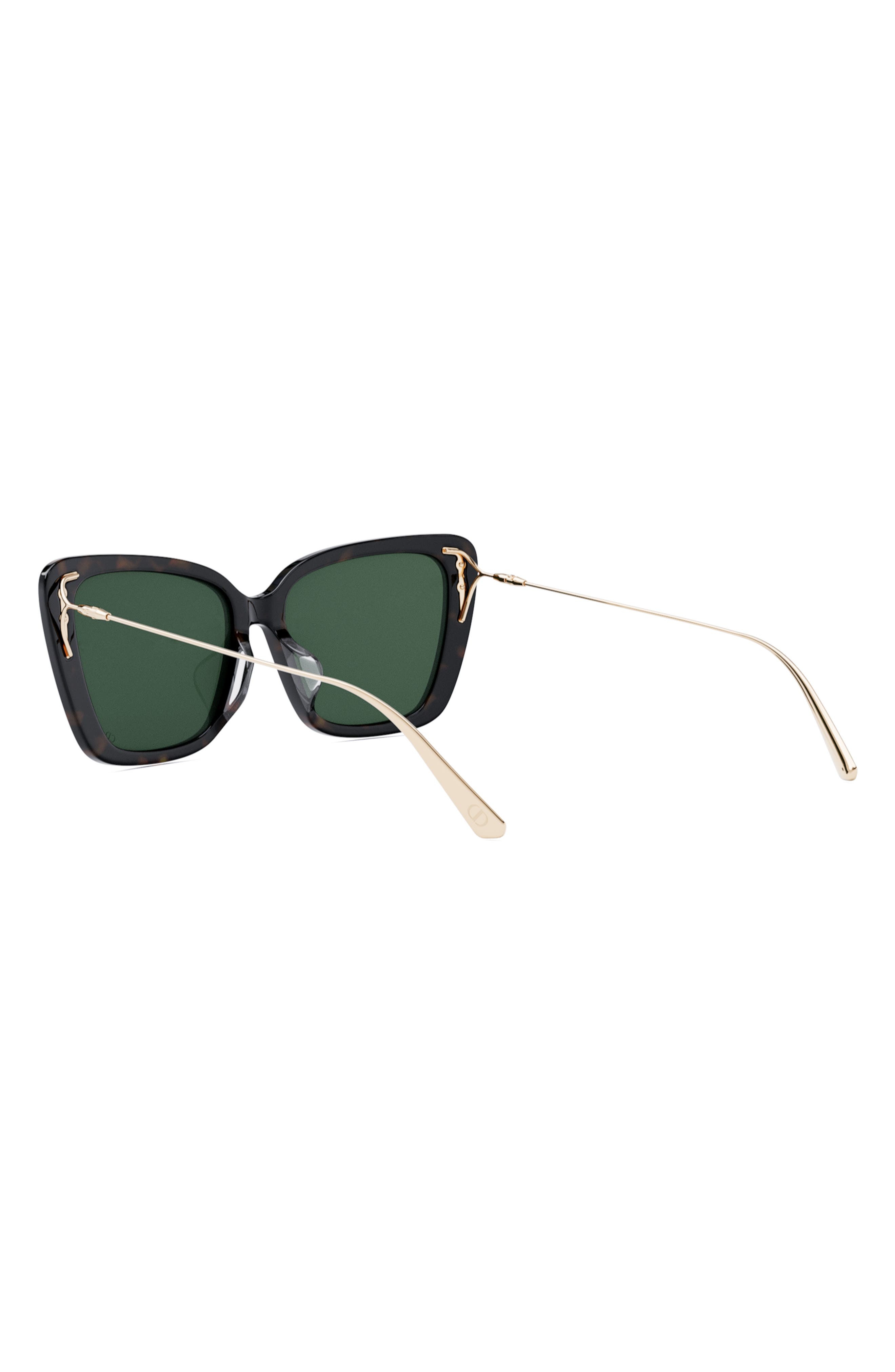 MissDior B5F 56mm Butterfly Sunglasses in Dark Havana /Green at Nordstrom - 5