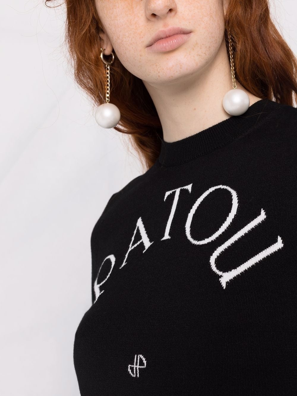 logo-jacquard knitted top - 5
