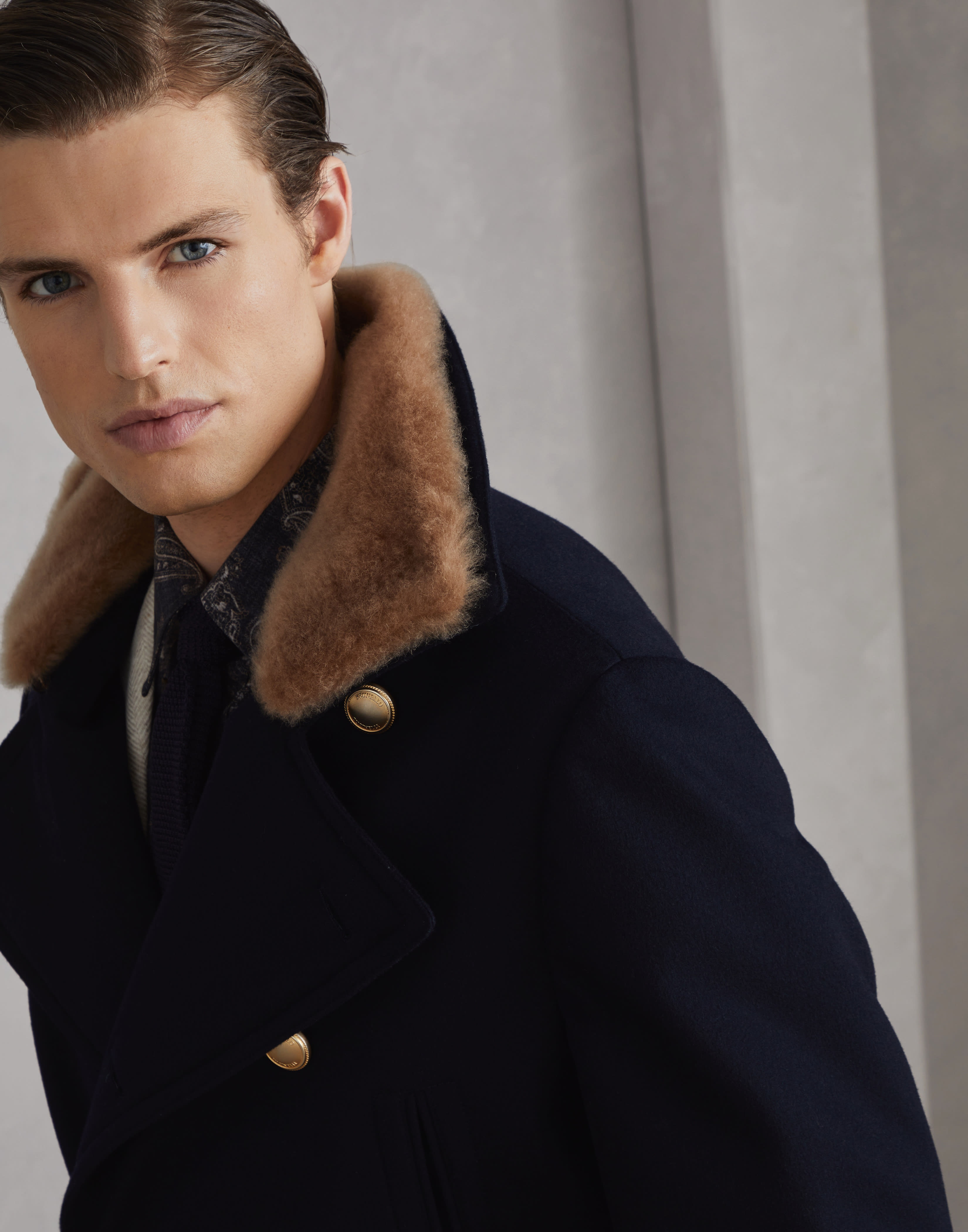One-and-a-half-breasted coat in bonded cashmere beaver cloth with Thermore® padding and detachable s - 3