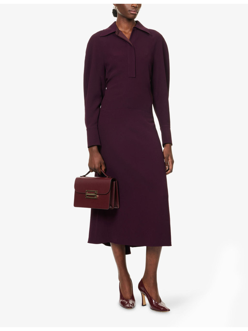 Victoria Beckham Regular-Fit Long-Sleeves Woven Midi Dress outlook