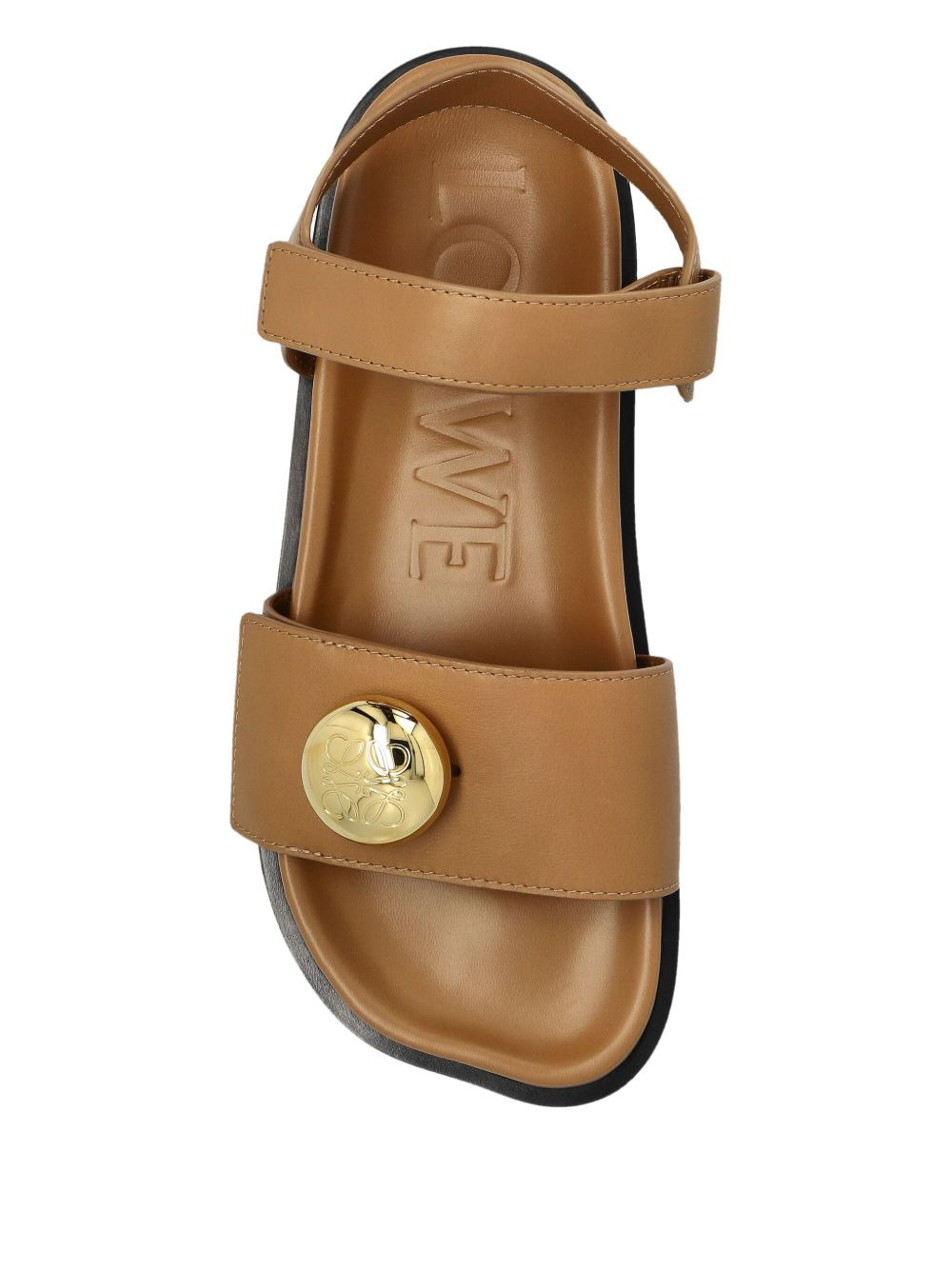 leather button-embellished sandals - 3