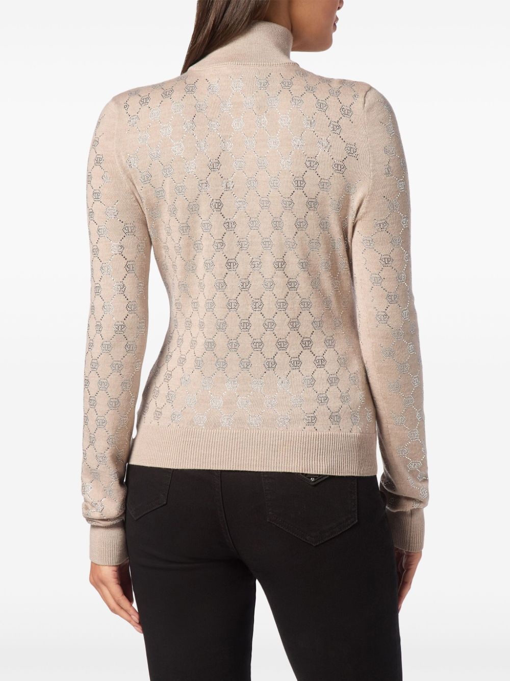 monogram crystal-embellished jumper - 2