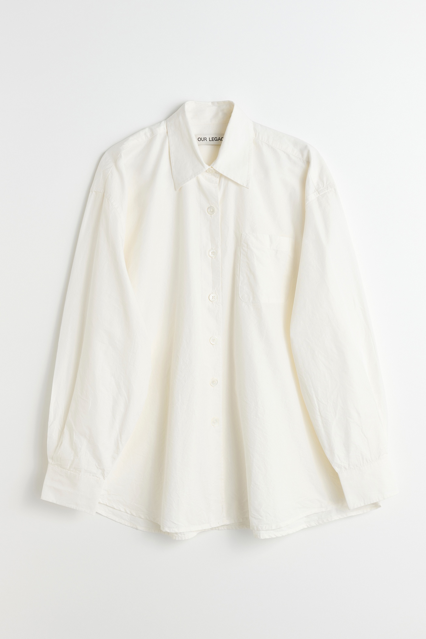 Borrowed Shirt White Peached Cupro Poplin - 1