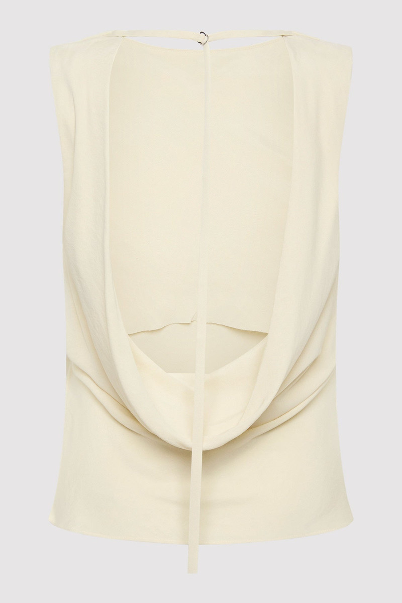 ST. AGNI Draped Cowl Top - Dove outlook