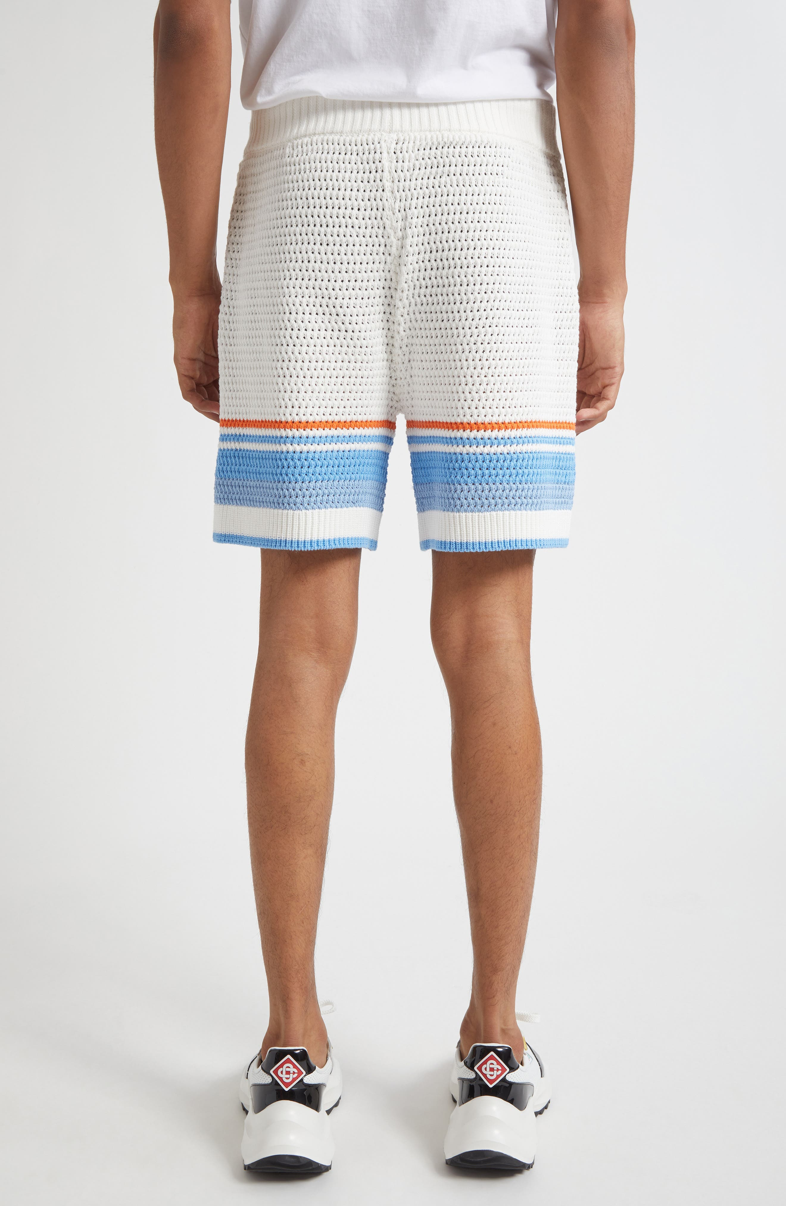 Casablanca Cotton Crochet Tennis Shorts in Blue Multi at Nordstrom - 2