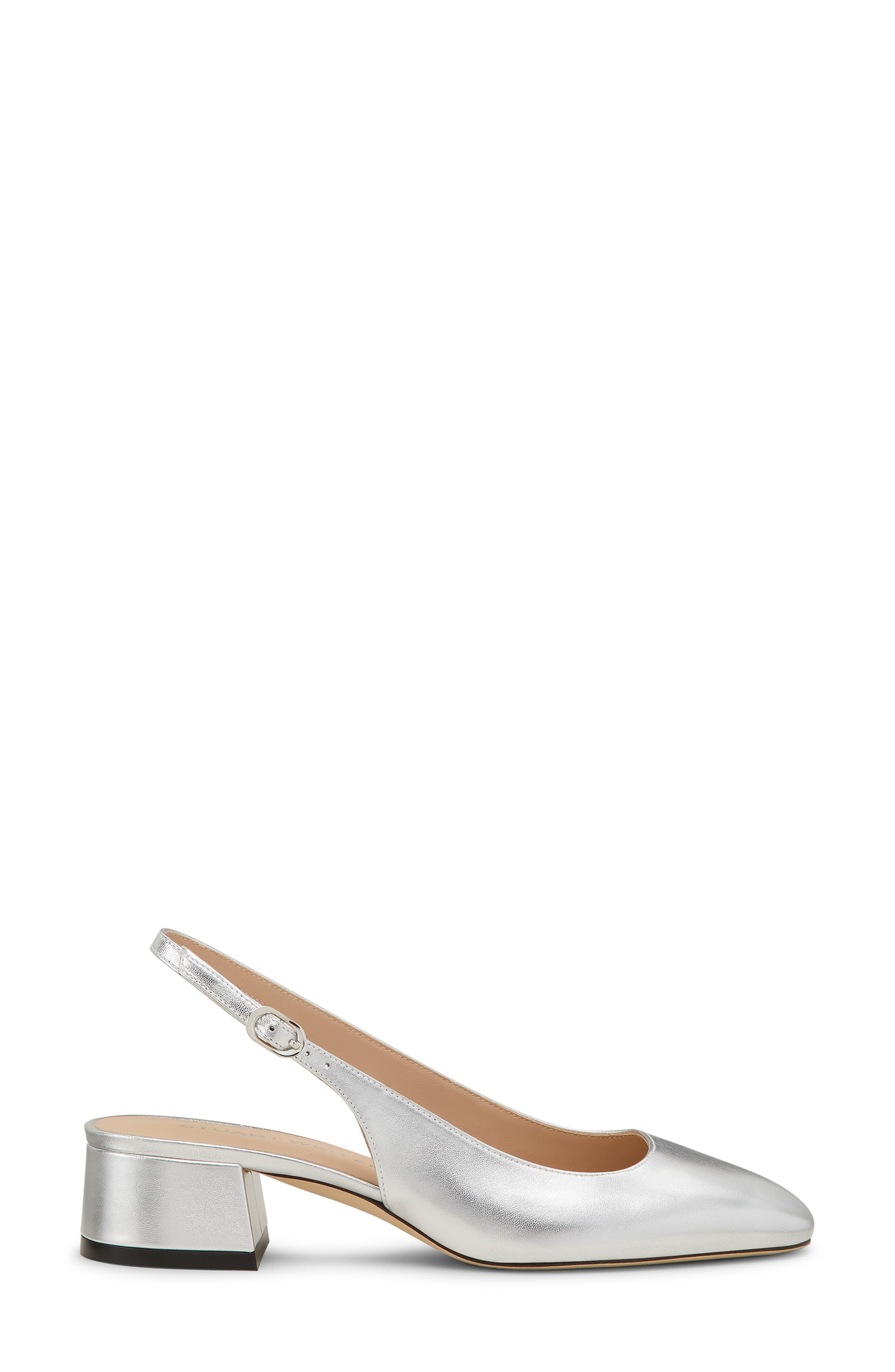 Stuart Weitzman Maeve Slingback Pump in Silver at Nordstrom - 3